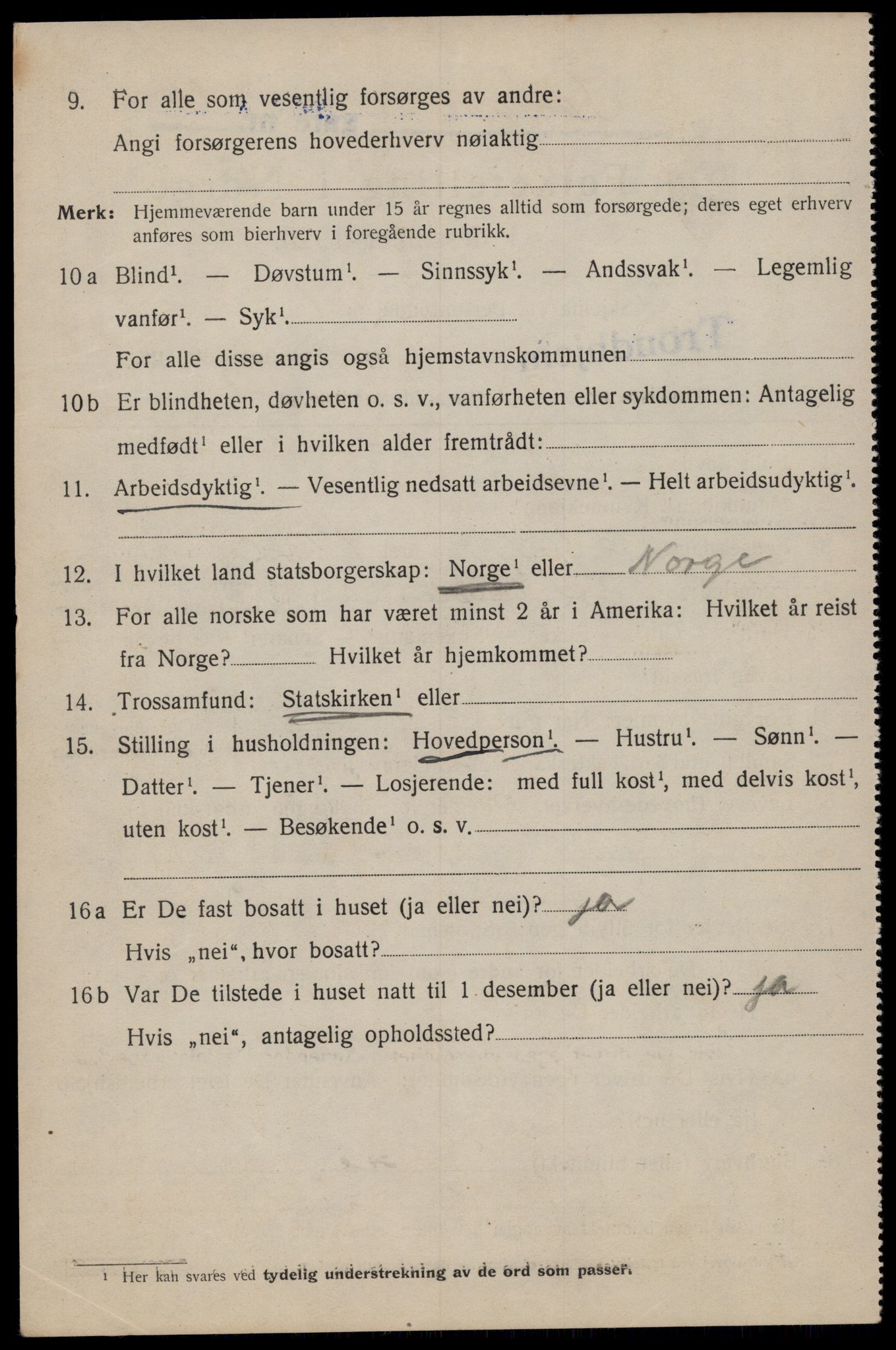 SAT, 1920 census for Trondheim, 1920, p. 70057