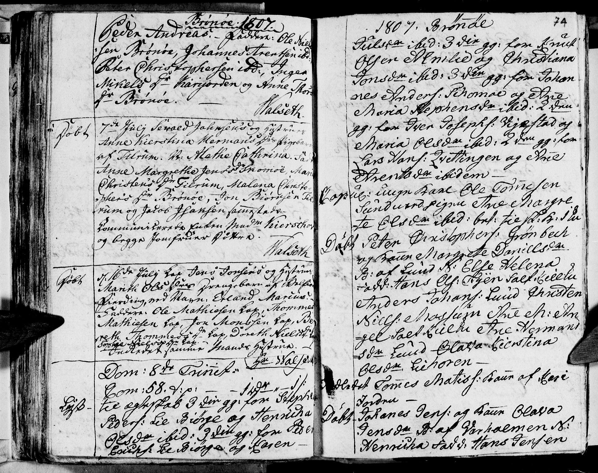 Ministerialprotokoller, klokkerbøker og fødselsregistre - Nordland, AV/SAT-A-1459/813/L0209: Parish register (copy) no. 813C01, 1803-1821, p. 74