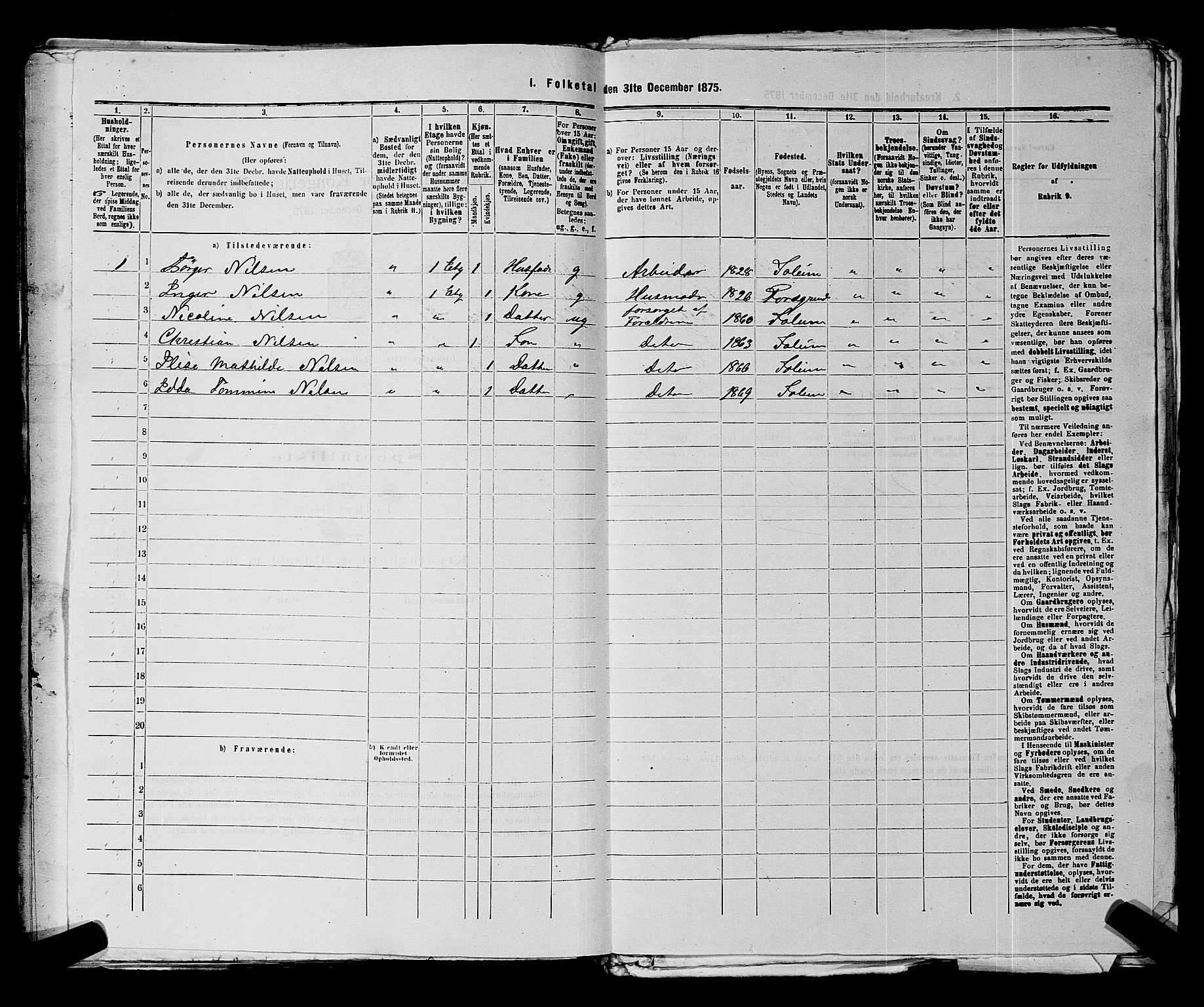 SAKO, 1875 census for 0806P Skien, 1875, p. 1334