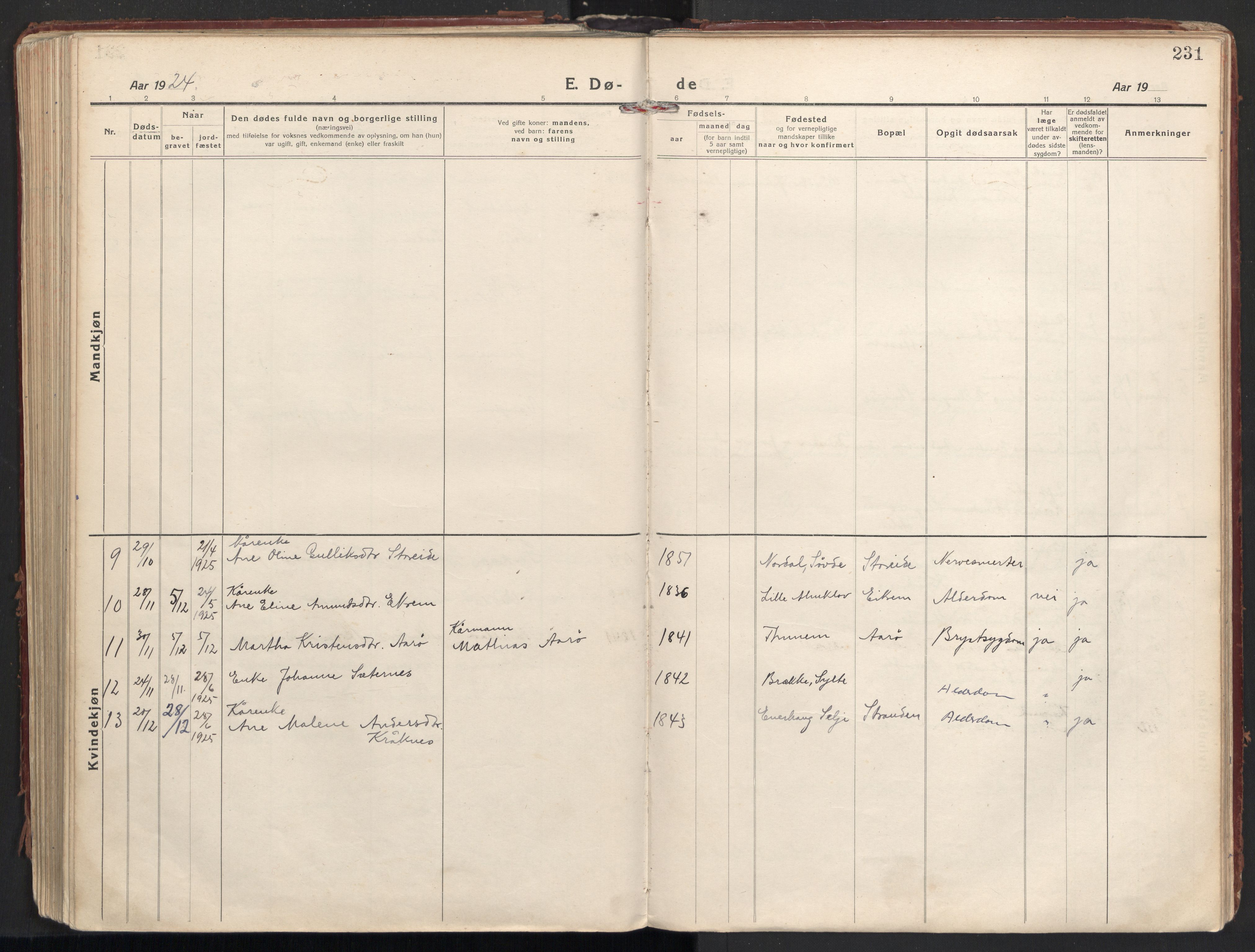 Ministerialprotokoller, klokkerbøker og fødselsregistre - Møre og Romsdal, AV/SAT-A-1454/501/L0012: Parish register (official) no. 501A12, 1920-1946, p. 231