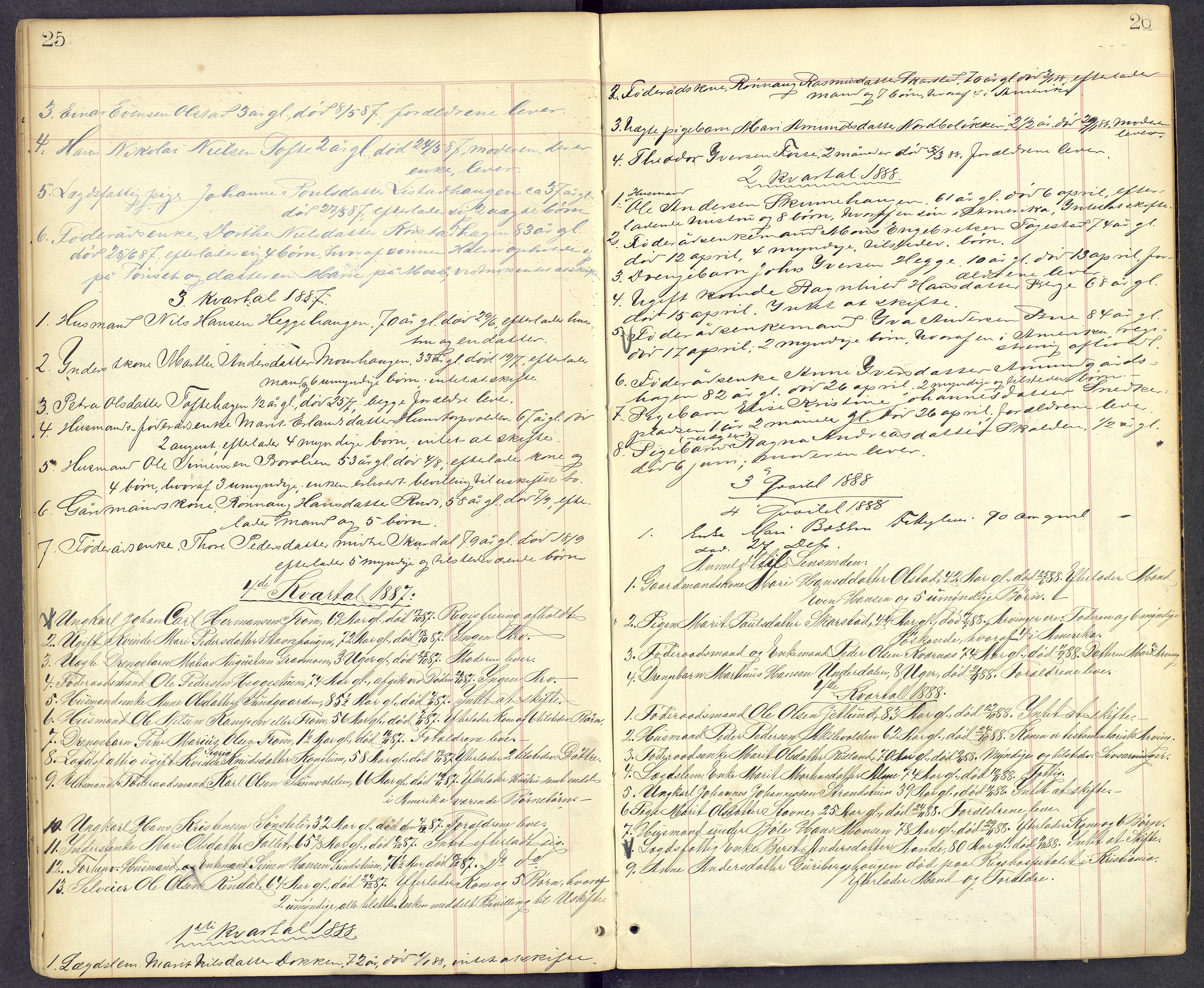 Mellom-Gudbrandsdal sorenskriveri, AV/SAH-TING-038/J/Jf/L0002: Dødsfallsprotokoll, 1885-1900, p. 25-26
