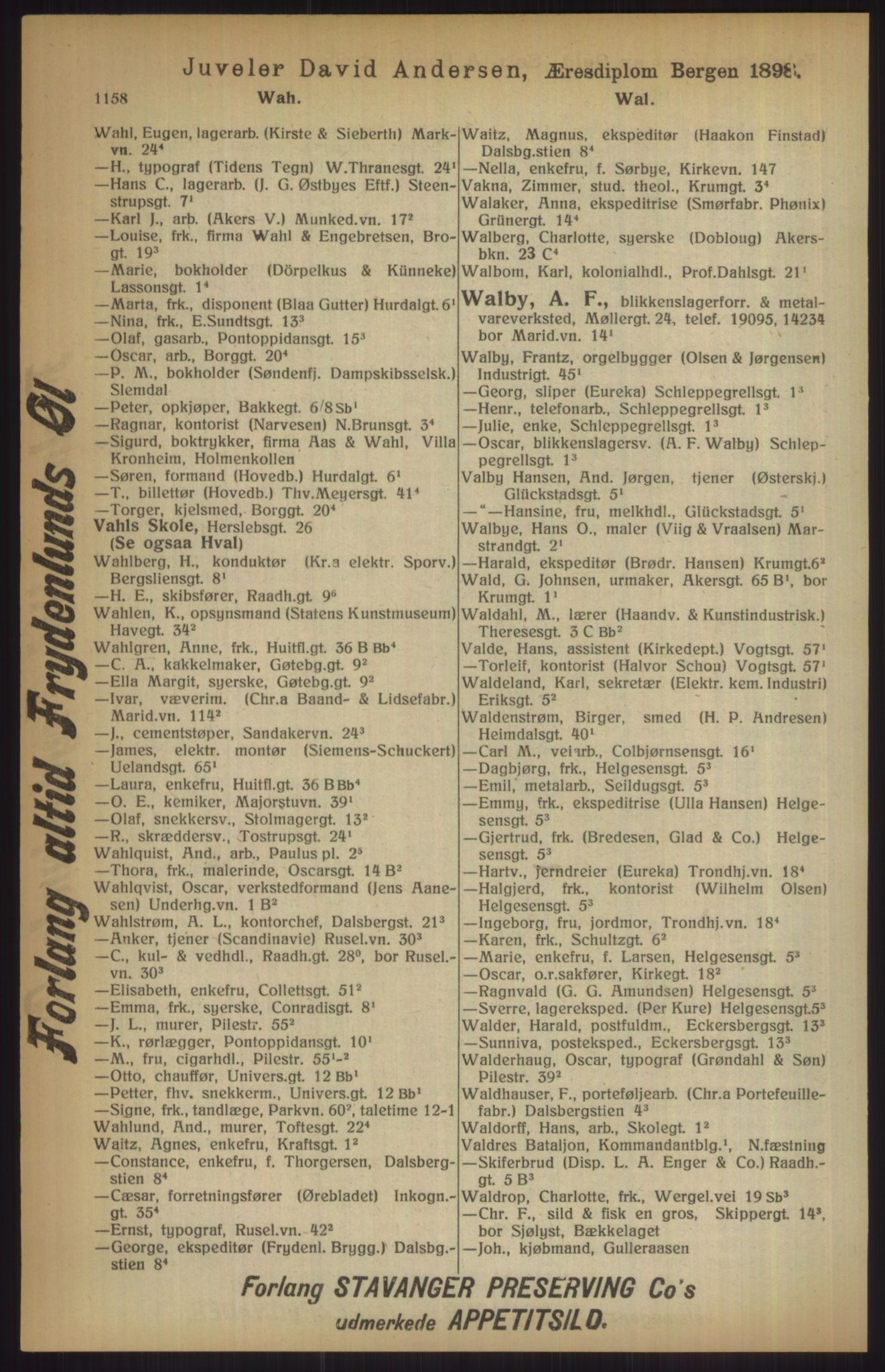 Kristiania/Oslo adressebok, PUBL/-, 1915, p. 1158