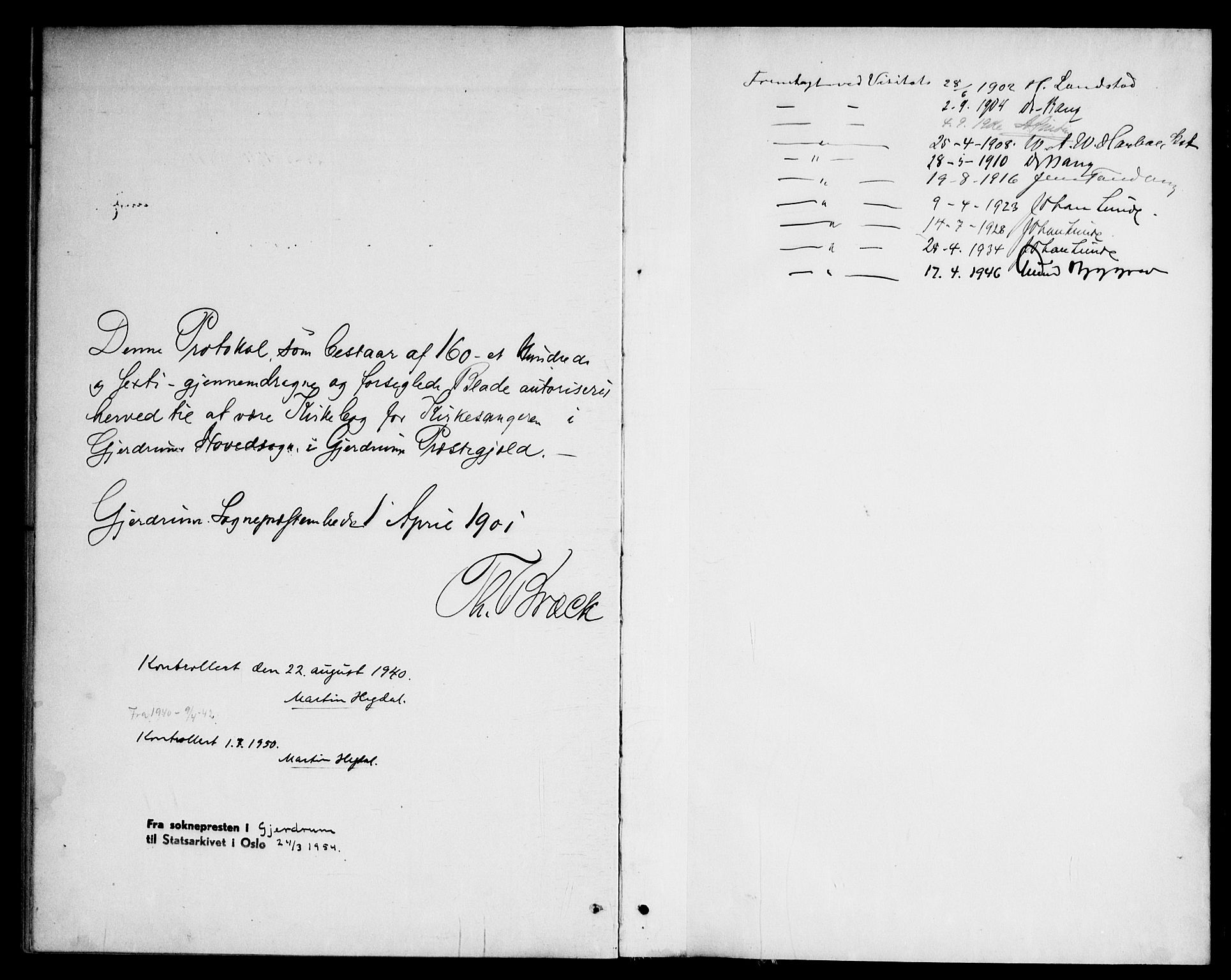 Gjerdrum prestekontor Kirkebøker, AV/SAO-A-10412b/G/Ga/L0006: Parish register (copy) no. I 6, 1901-1945