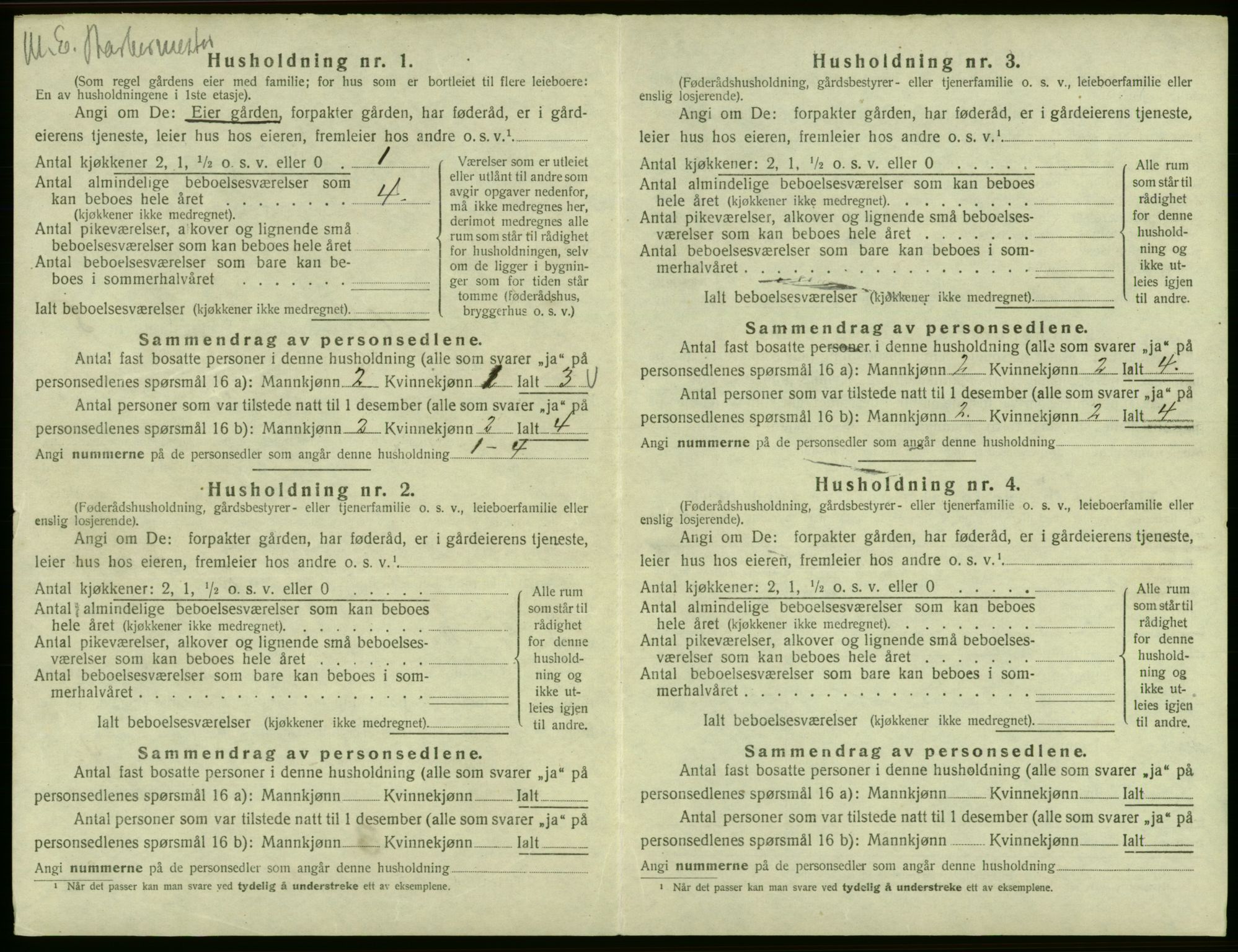 SAB, 1920 census for Odda, 1920, p. 352