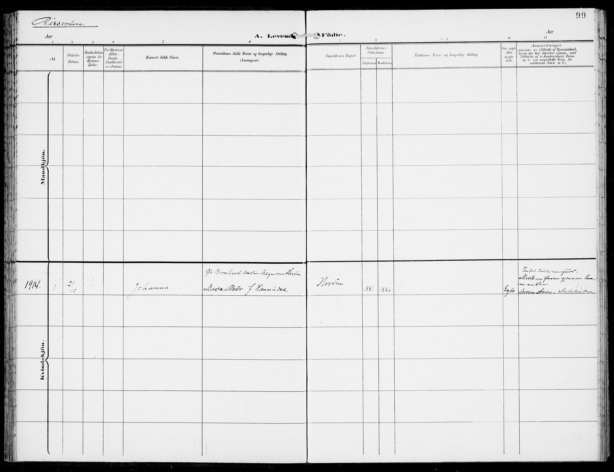 Haus sokneprestembete, AV/SAB-A-75601/H/Haa: Parish register (official) no. C  2, 1900-1915, p. 99