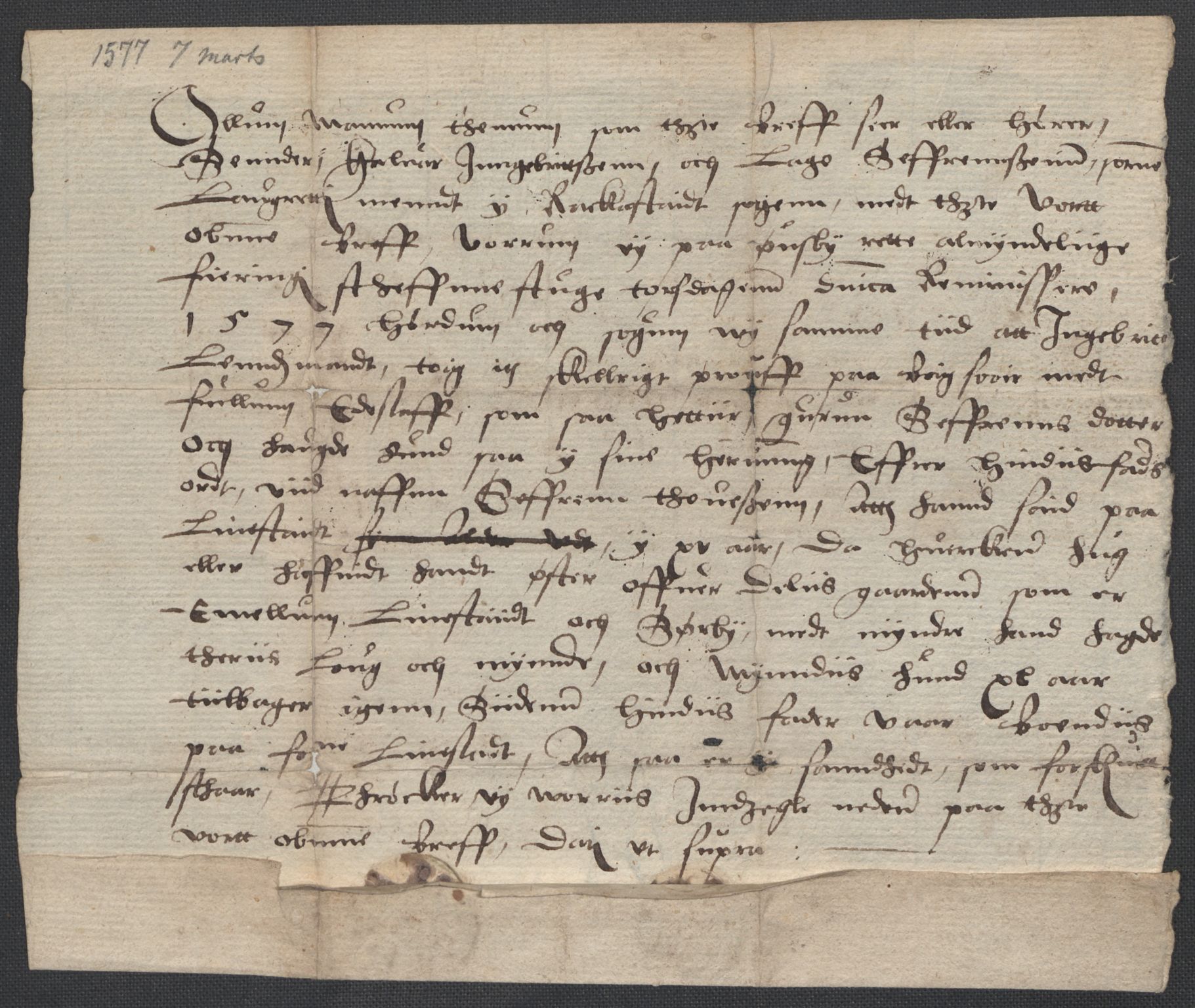 Riksarkivets diplomsamling, RA/EA-5965/F02/L0079: Dokumenter, 1576-1577, p. 45