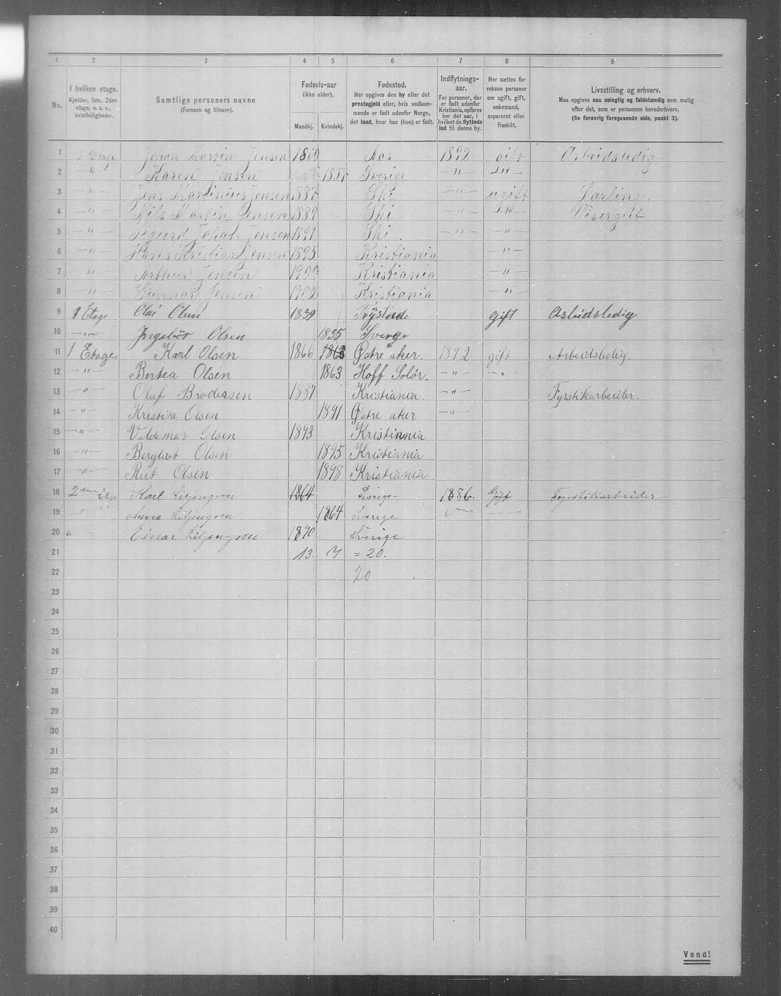 OBA, Municipal Census 1904 for Kristiania, 1904, p. 21817