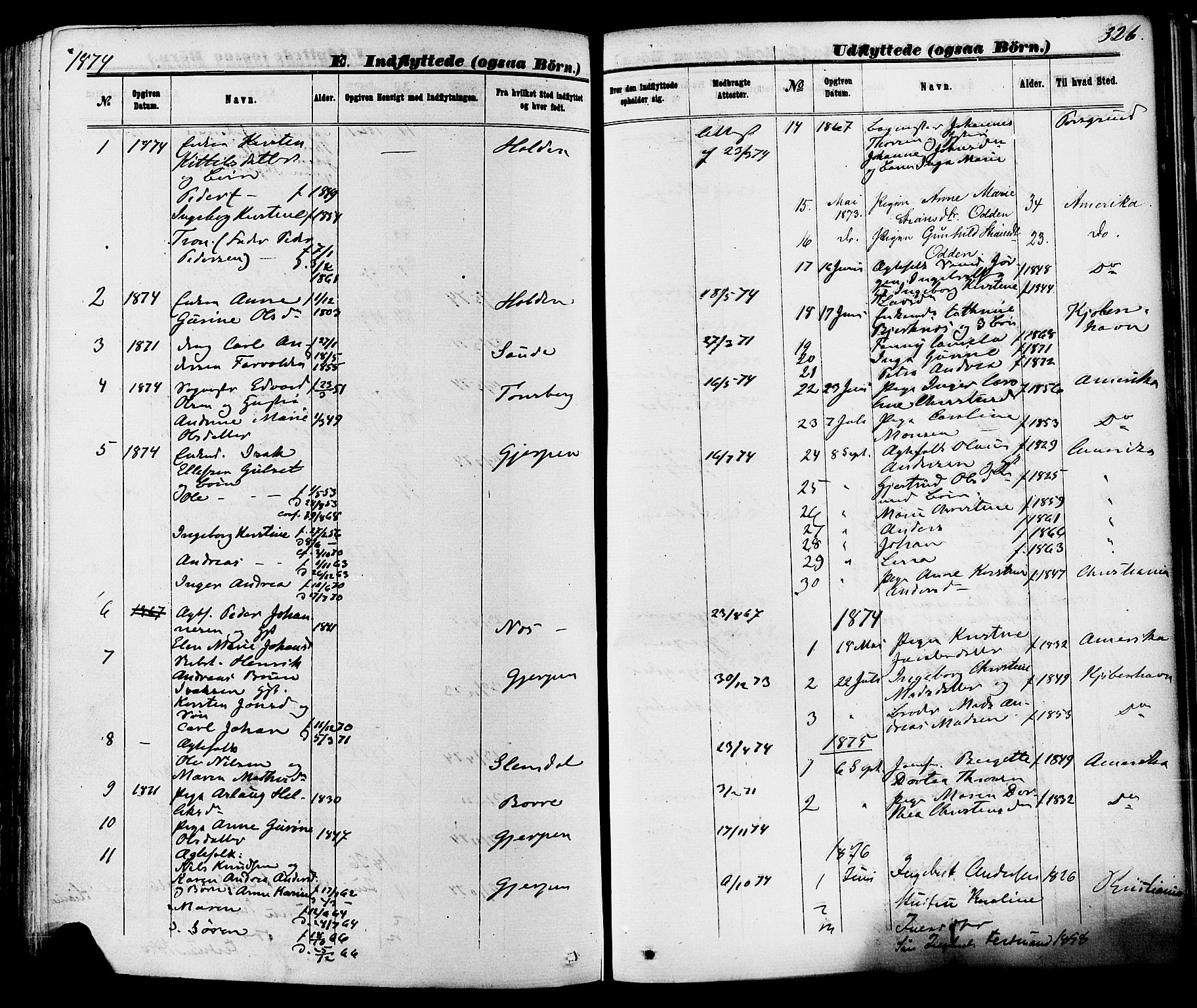 Skien kirkebøker, SAKO/A-302/F/Fa/L0008: Parish register (official) no. 8, 1866-1877, p. 326