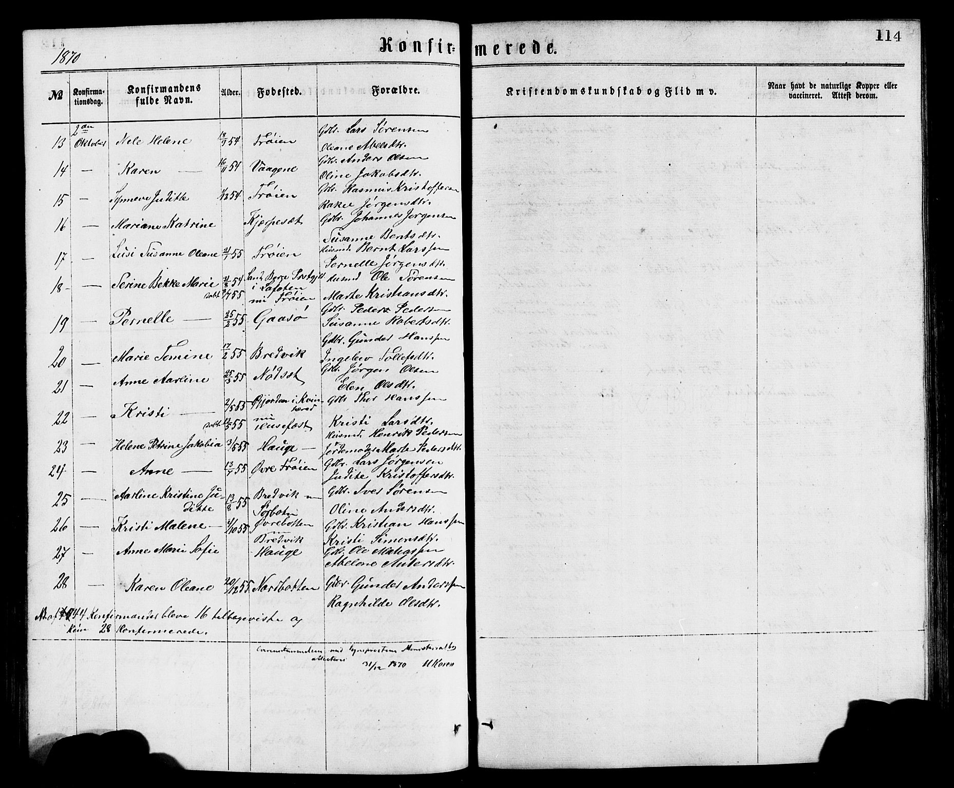 Bremanger sokneprestembete, SAB/A-82201/H/Hab/Haba/L0002: Parish register (copy) no. A 2, 1866-1889, p. 114