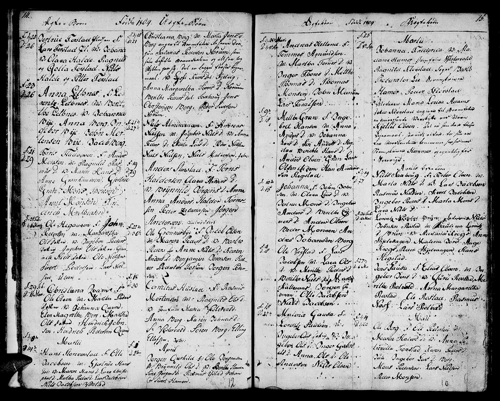 Ministerialprotokoller, klokkerbøker og fødselsregistre - Nord-Trøndelag, SAT/A-1458/730/L0274: Parish register (official) no. 730A03, 1802-1816, p. 14-15