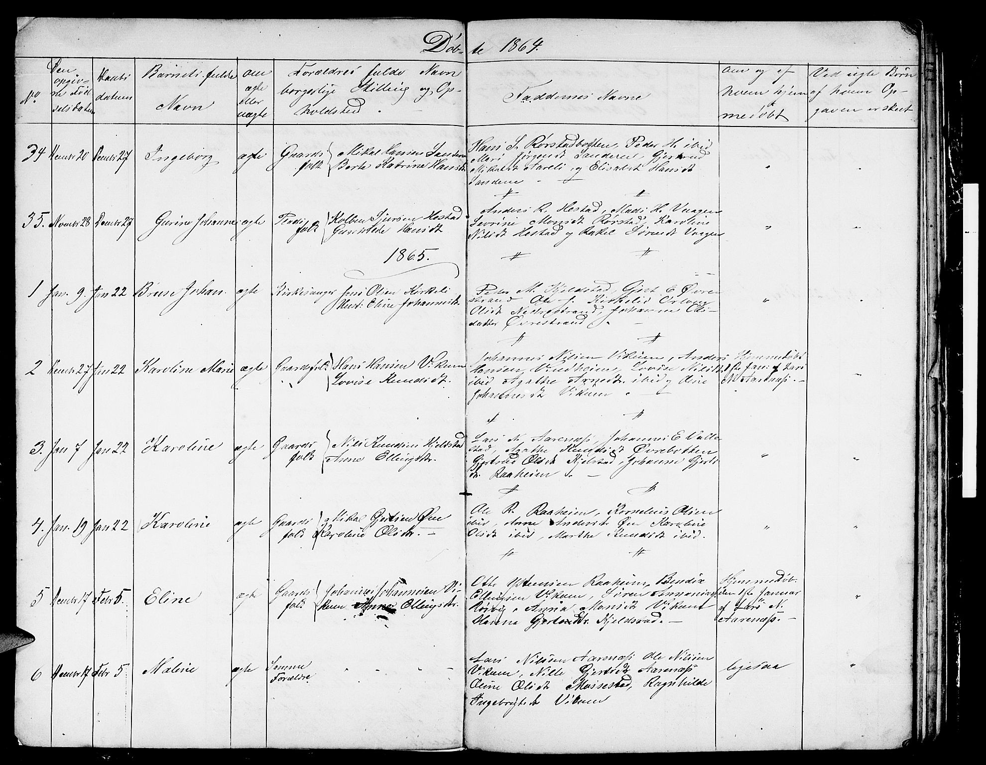 Gaular sokneprestembete, AV/SAB-A-80001/H/Hab: Parish register (copy) no. C 2, 1864-1877