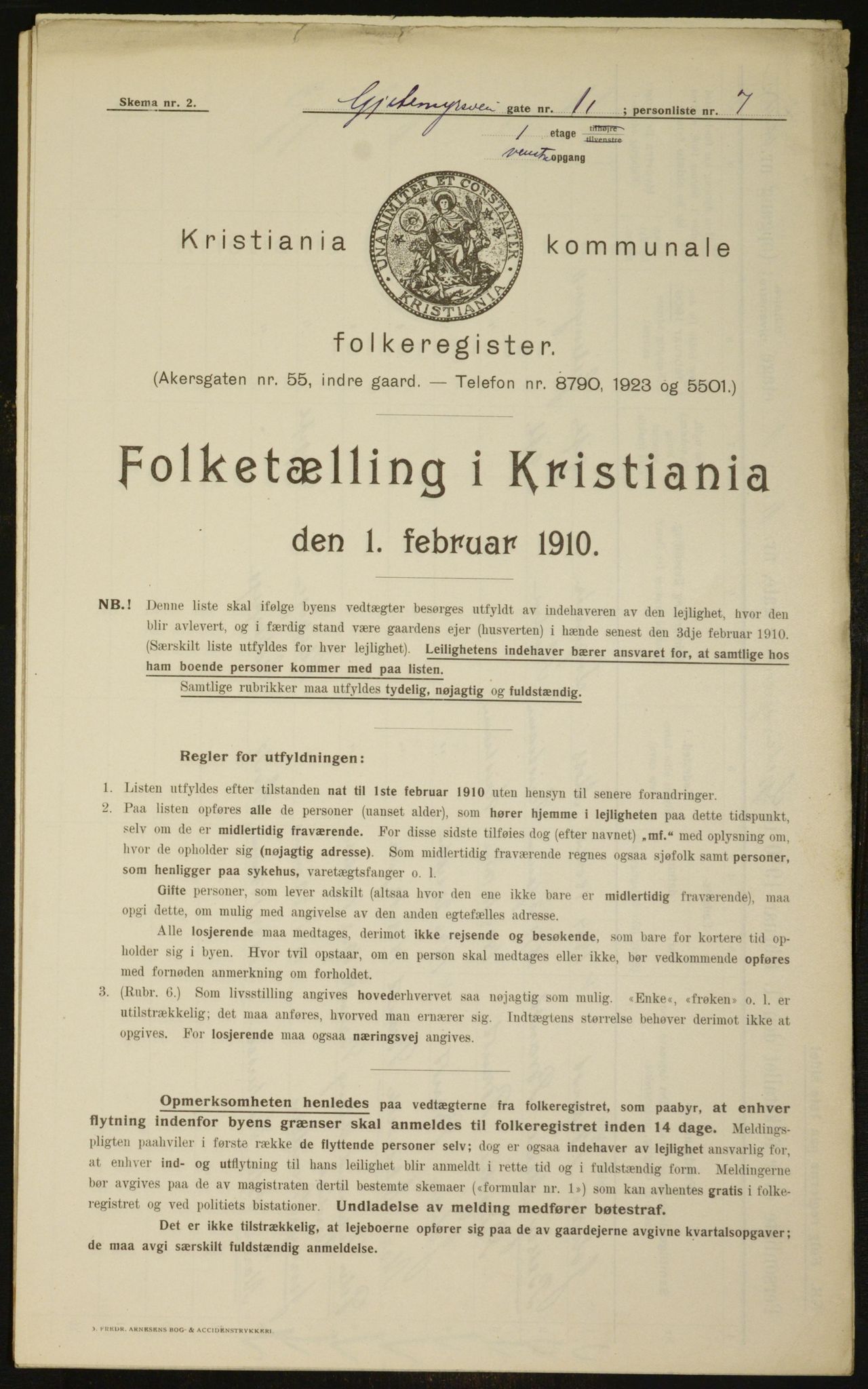 OBA, Municipal Census 1910 for Kristiania, 1910, p. 27344