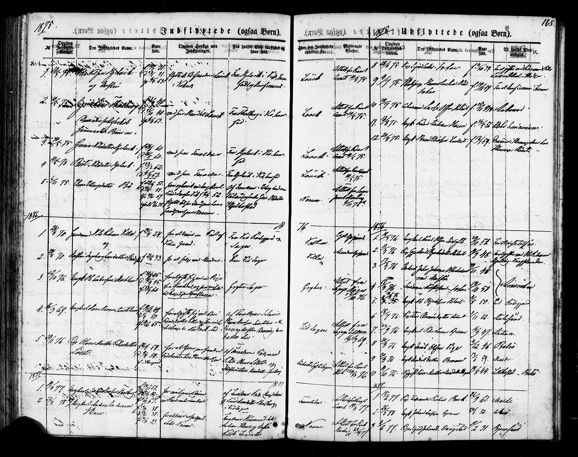 Ministerialprotokoller, klokkerbøker og fødselsregistre - Møre og Romsdal, SAT/A-1454/541/L0545: Parish register (official) no. 541A02, 1872-1886, p. 165