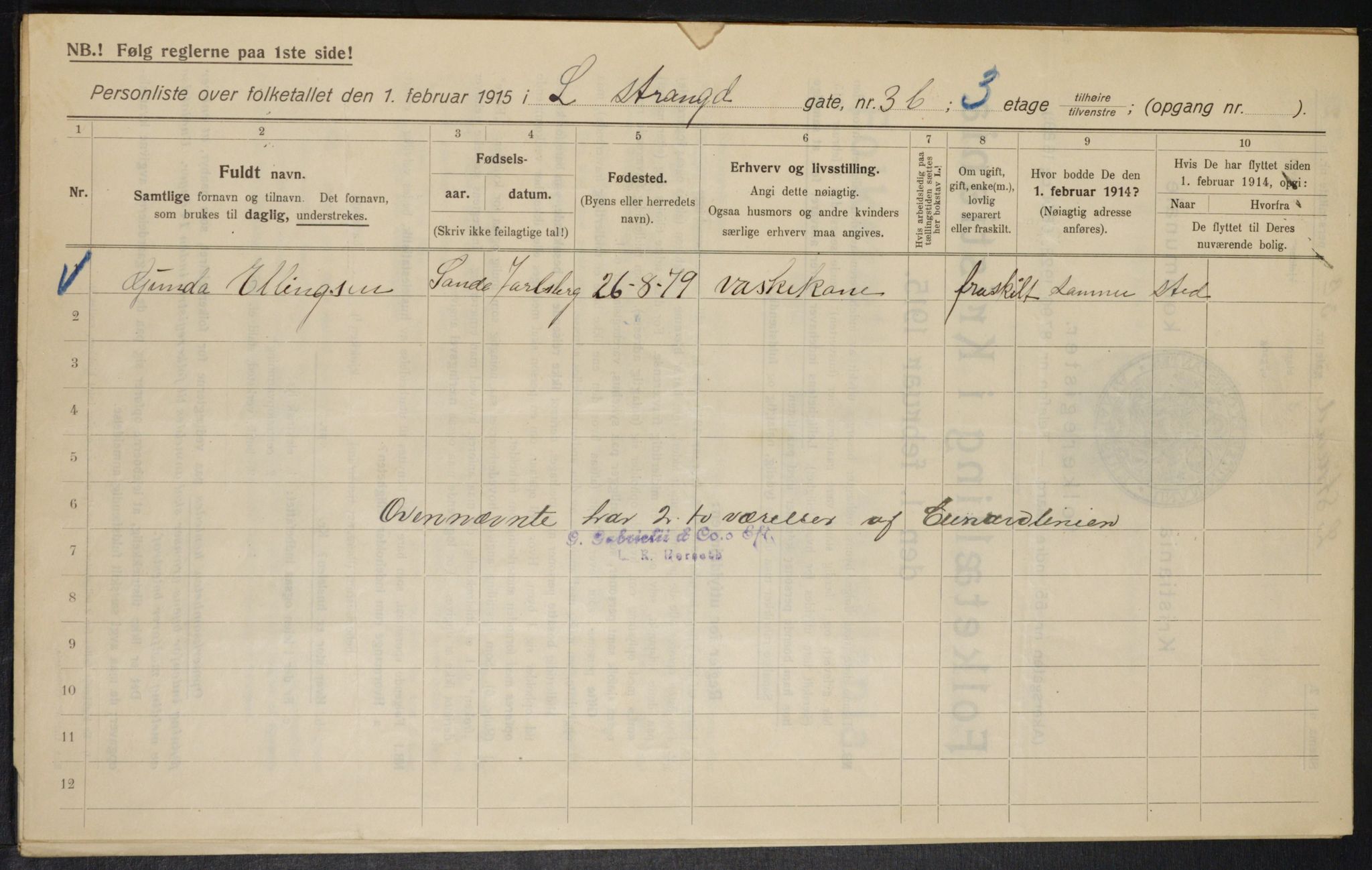 OBA, Municipal Census 1915 for Kristiania, 1915, p. 57088