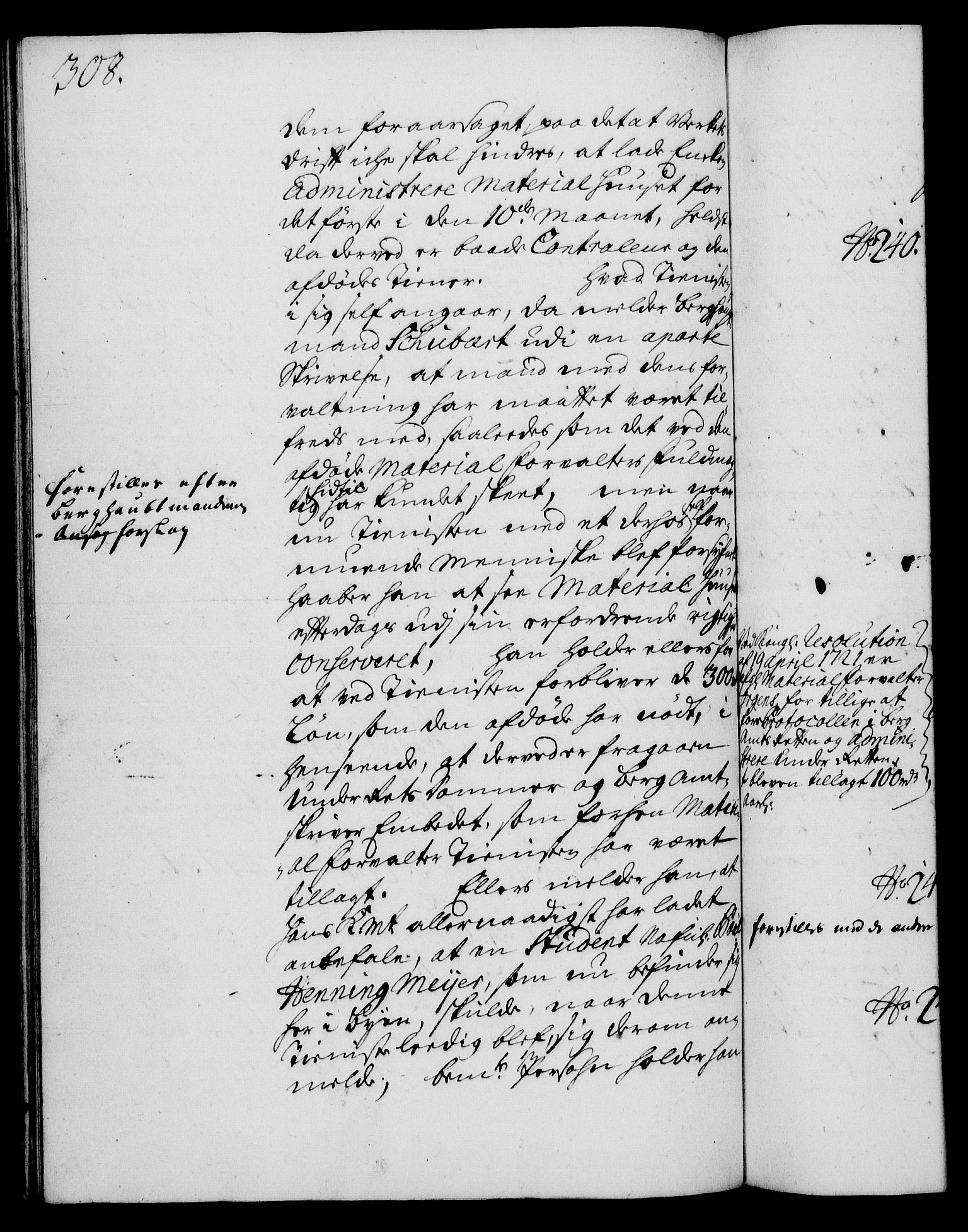 Rentekammeret, Kammerkanselliet, AV/RA-EA-3111/G/Gh/Gha/L0016: Norsk ekstraktmemorialprotokoll (merket RK 53.61), 1734-1735, p. 308