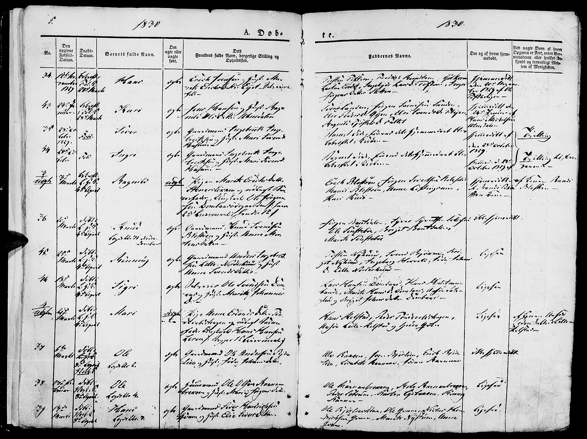 Lesja prestekontor, AV/SAH-PREST-068/H/Ha/Haa/L0005: Parish register (official) no. 5, 1830-1842, p. 5