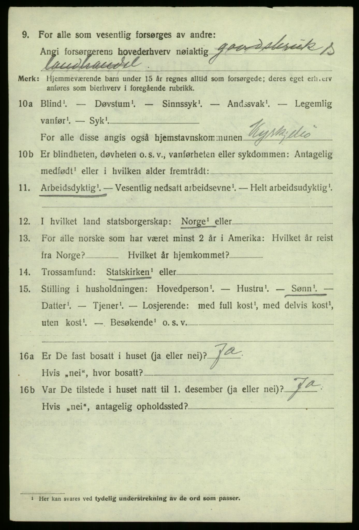 SAB, 1920 census for Kyrkjebø, 1920, p. 3446