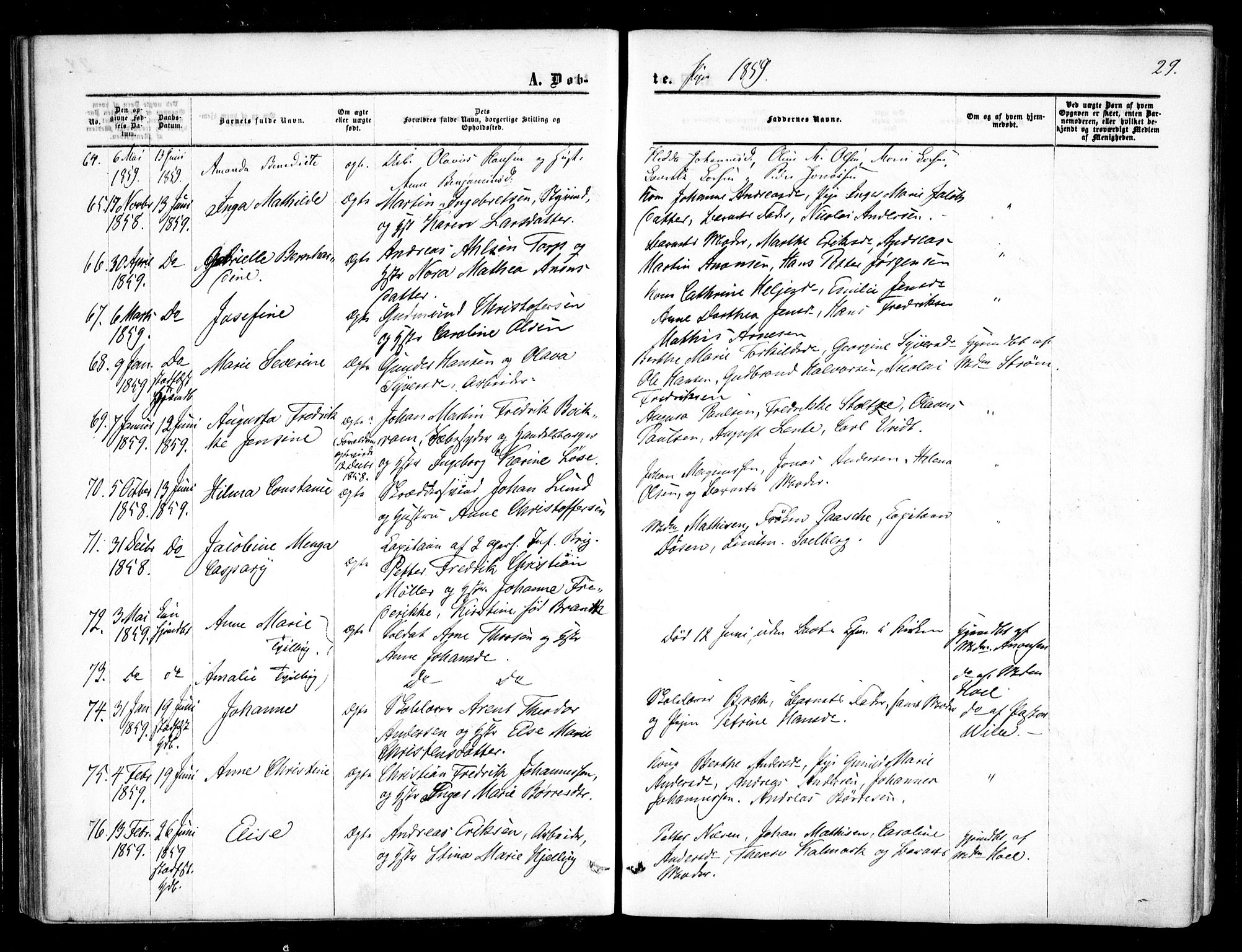 Halden prestekontor Kirkebøker, AV/SAO-A-10909/F/Fa/L0007: Parish register (official) no. I 7, 1857-1865, p. 29