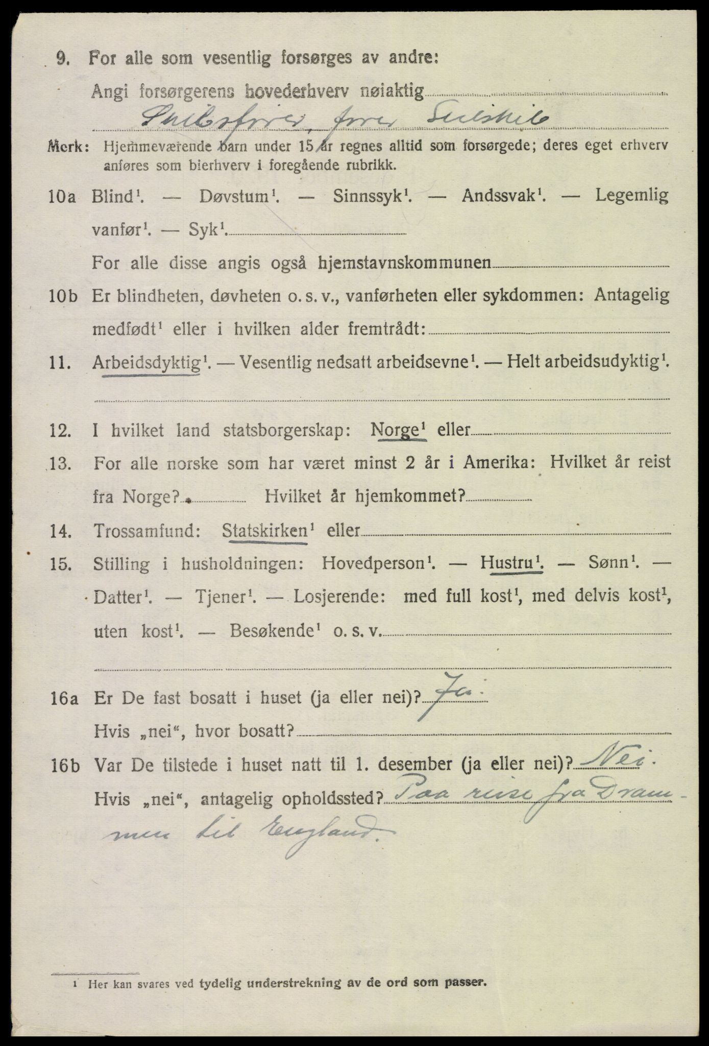 SAK, 1920 census for Tromøy, 1920, p. 1890