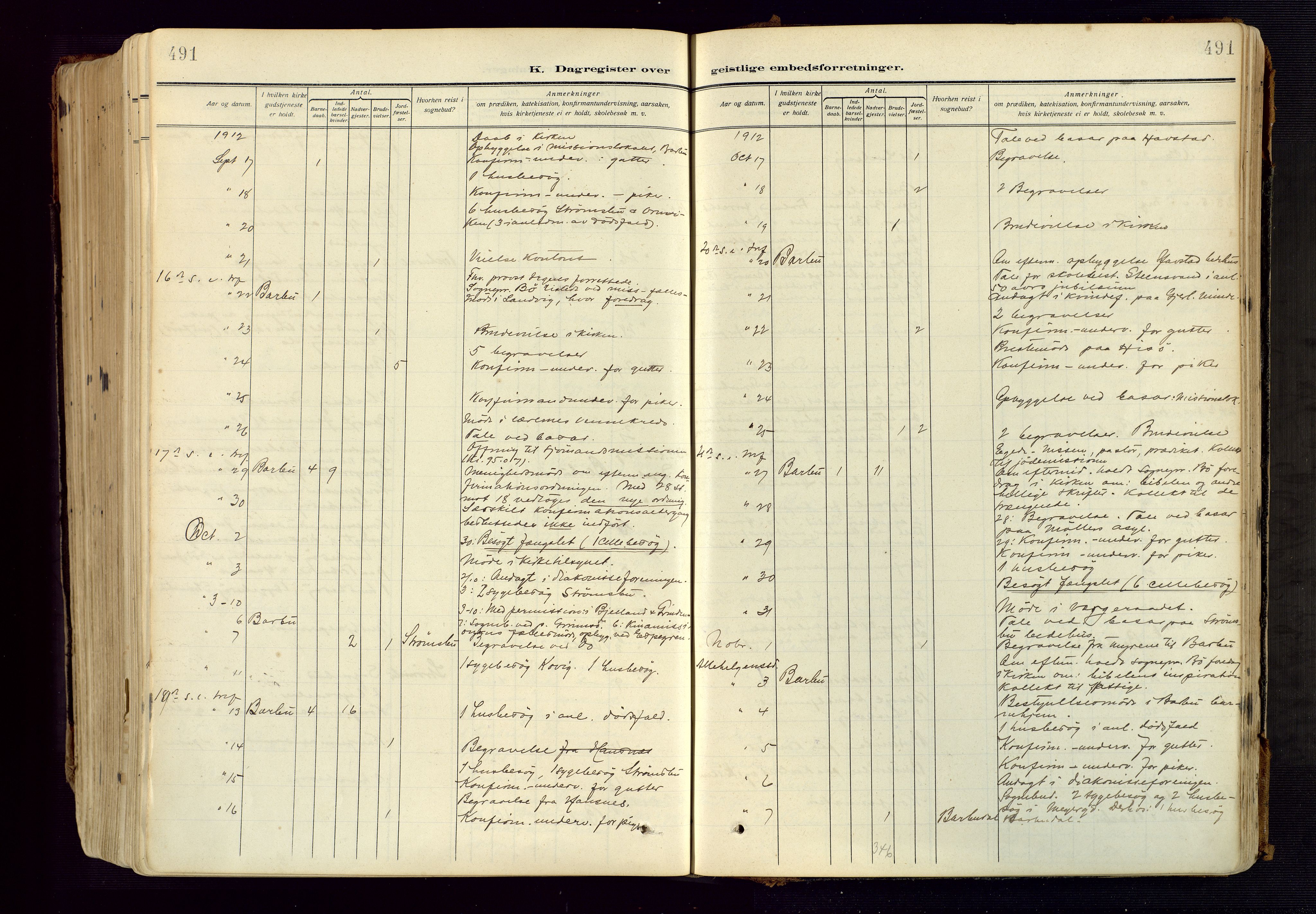 Barbu sokneprestkontor, AV/SAK-1111-0003/F/Fa/L0006: Parish register (official) no. A 6, 1910-1929, p. 491