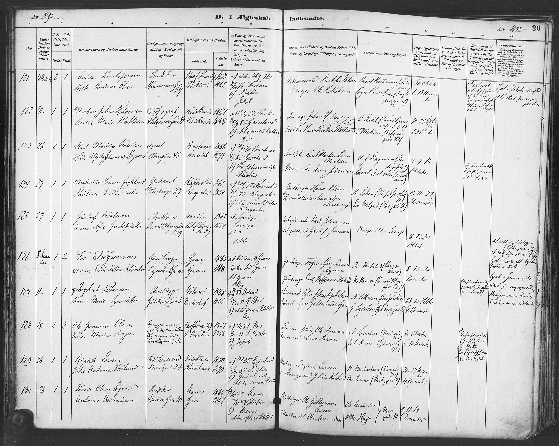 Paulus prestekontor Kirkebøker, AV/SAO-A-10871/F/Fa/L0009: Parish register (official) no. 9, 1891-1901, p. 26