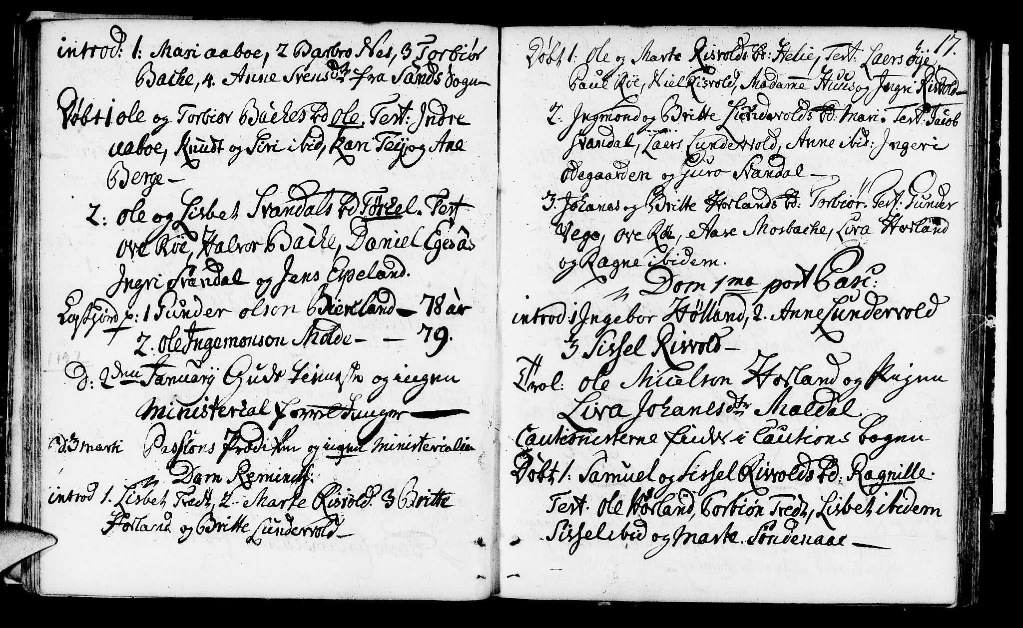 Suldal sokneprestkontor, AV/SAST-A-101845/01/IV/L0002: Parish register (official) no. A 2, 1780-1808, p. 17