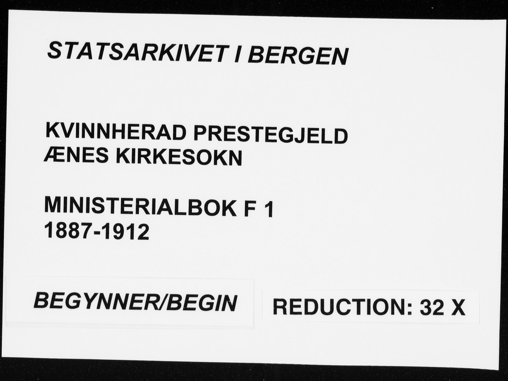 Kvinnherad sokneprestembete, SAB/A-76401/H/Haa: Parish register (official) no. F 1, 1887-1912
