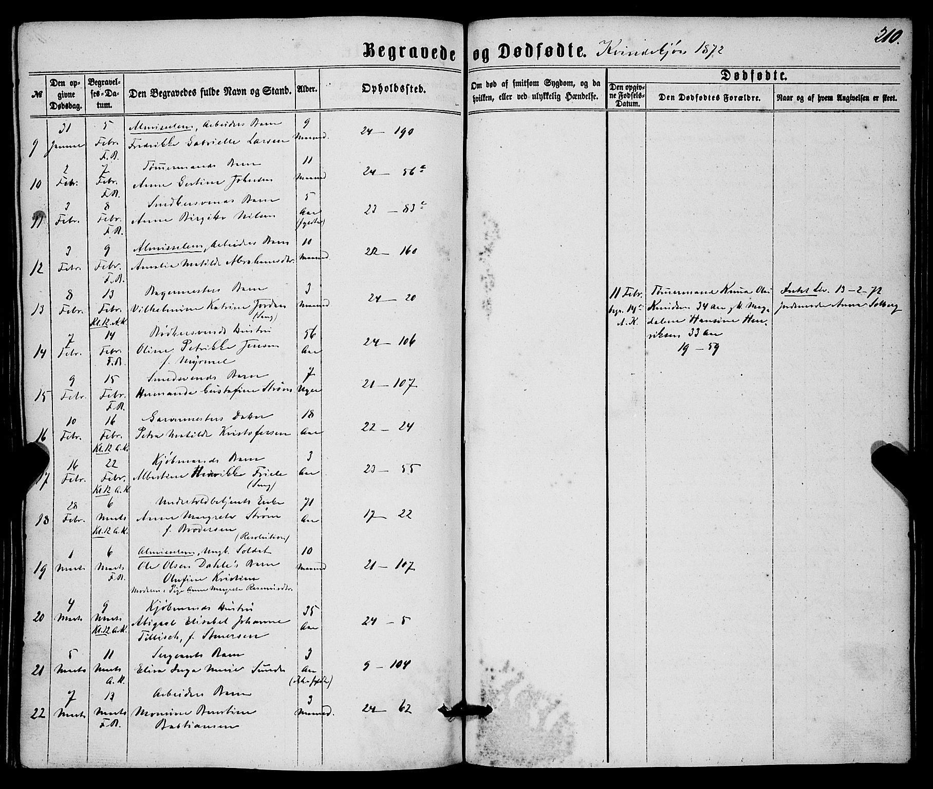 Korskirken sokneprestembete, SAB/A-76101/H/Haa/L0045: Parish register (official) no. E 3, 1863-1875, p. 210