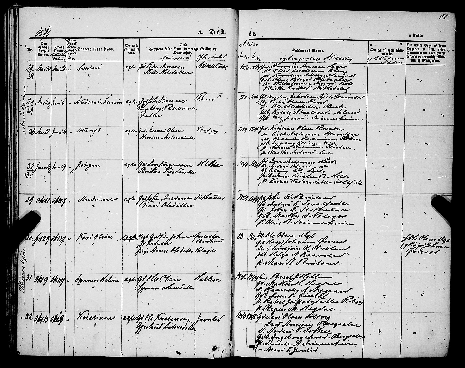 Innvik sokneprestembete, AV/SAB-A-80501: Parish register (official) no. A 6, 1865-1878, p. 45