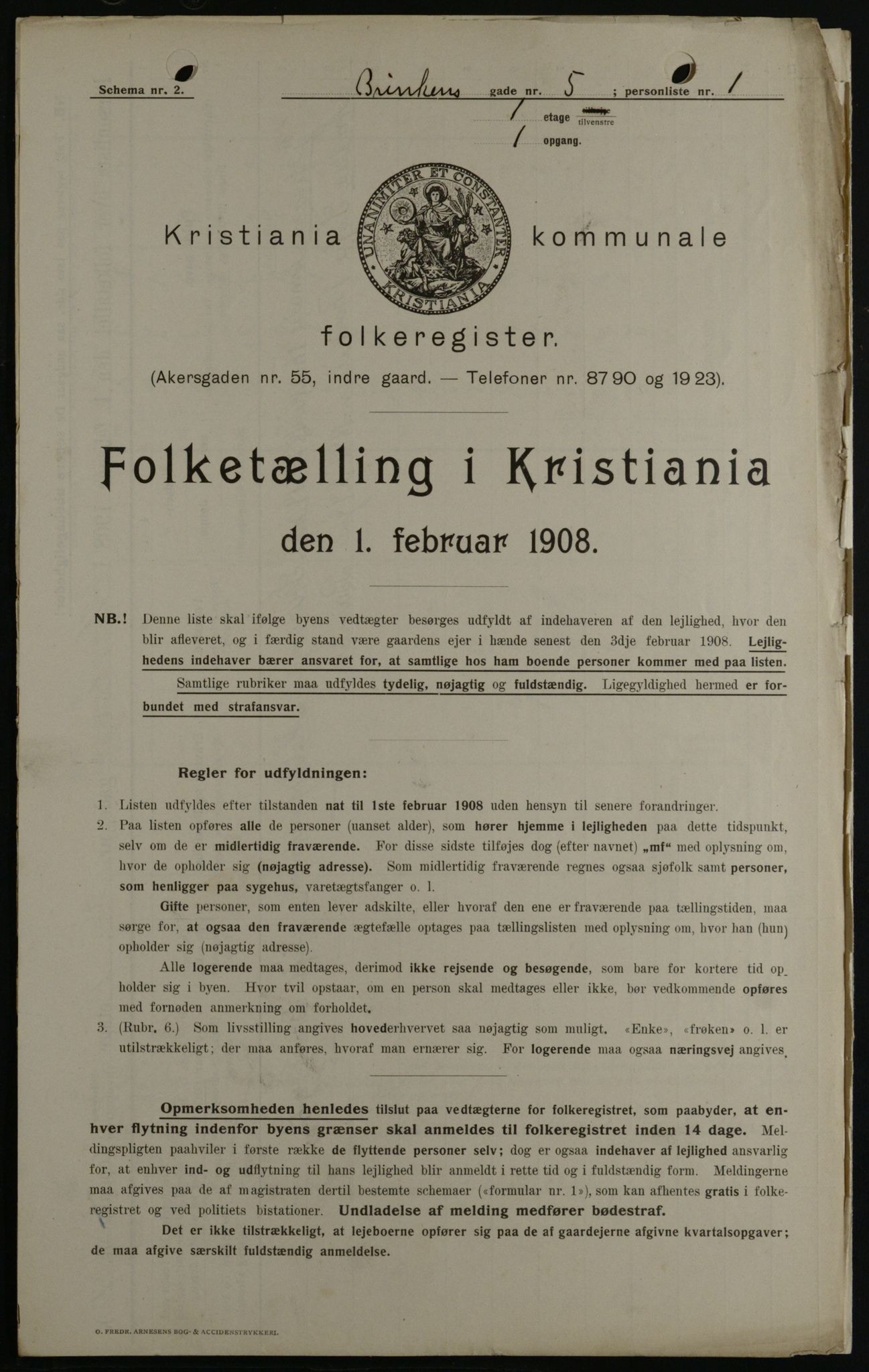 OBA, Municipal Census 1908 for Kristiania, 1908, p. 8366