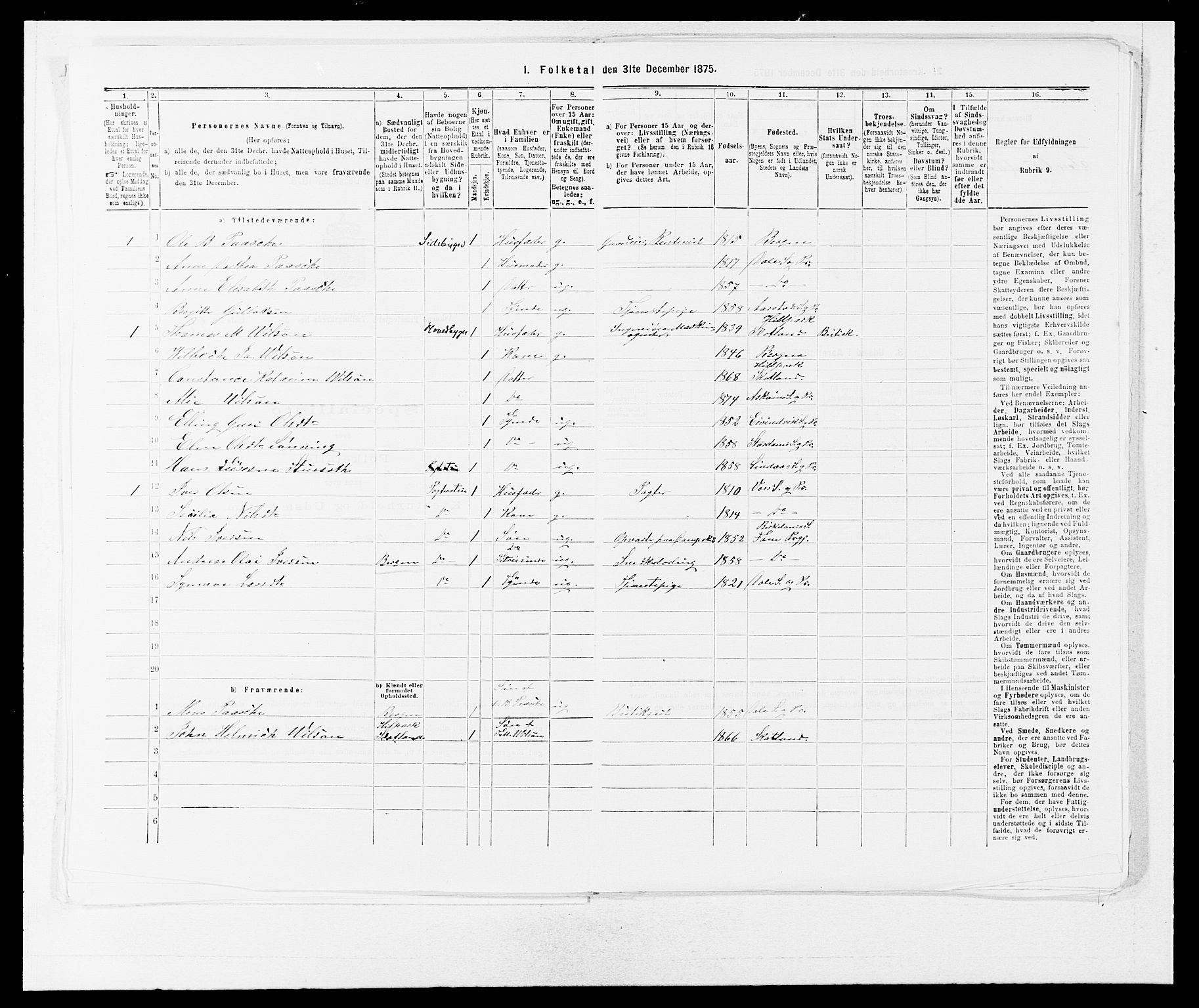 SAB, 1875 census for 1247P Askøy, 1875, p. 1007