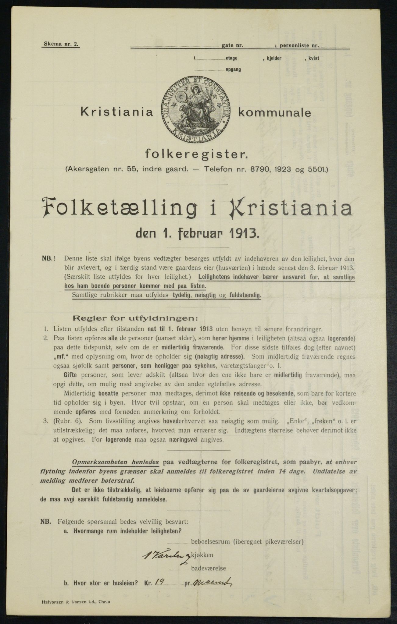 OBA, Municipal Census 1913 for Kristiania, 1913, p. 51786