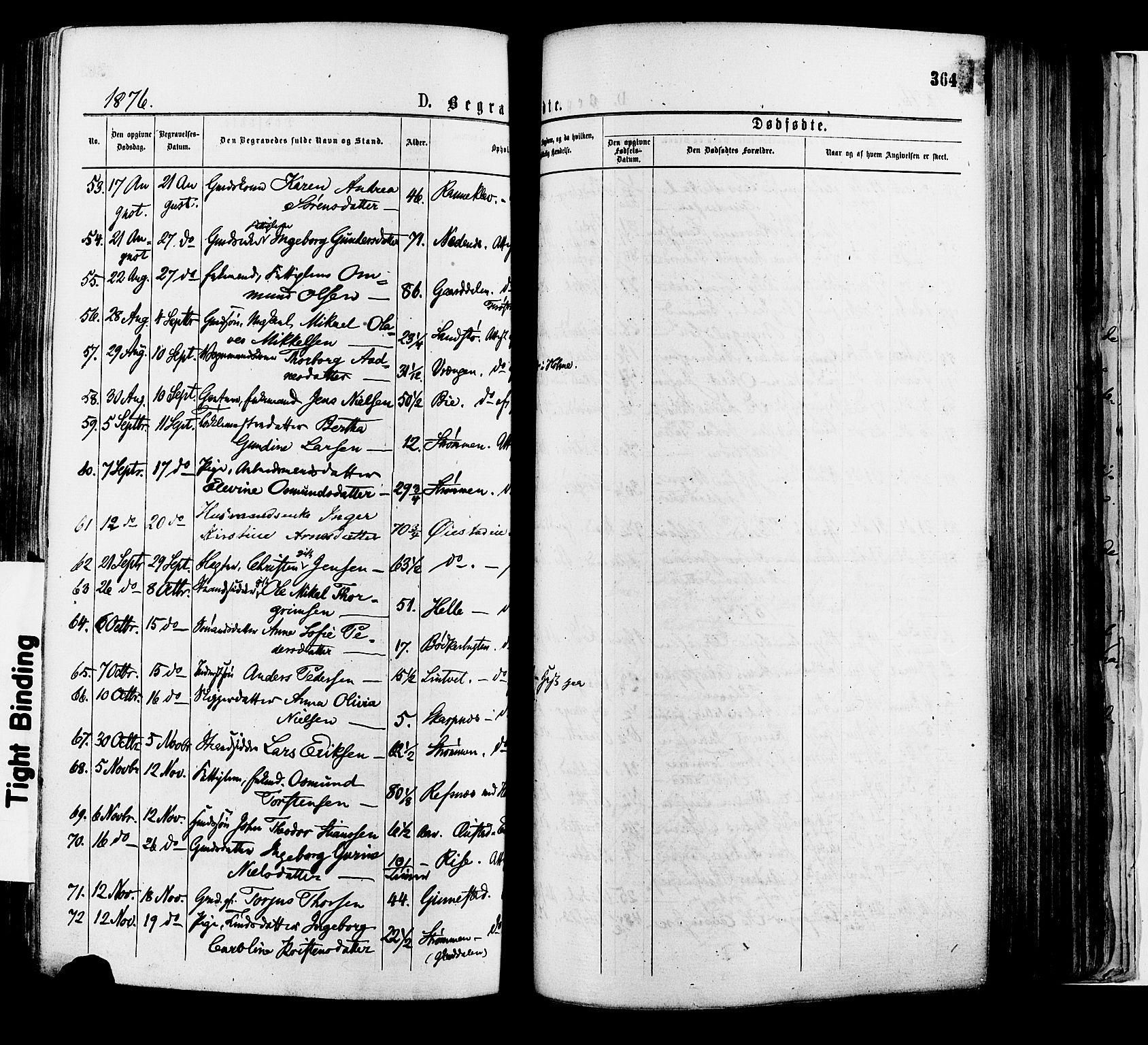 Øyestad sokneprestkontor, AV/SAK-1111-0049/F/Fa/L0016: Parish register (official) no. A 16, 1874-1886, p. 364