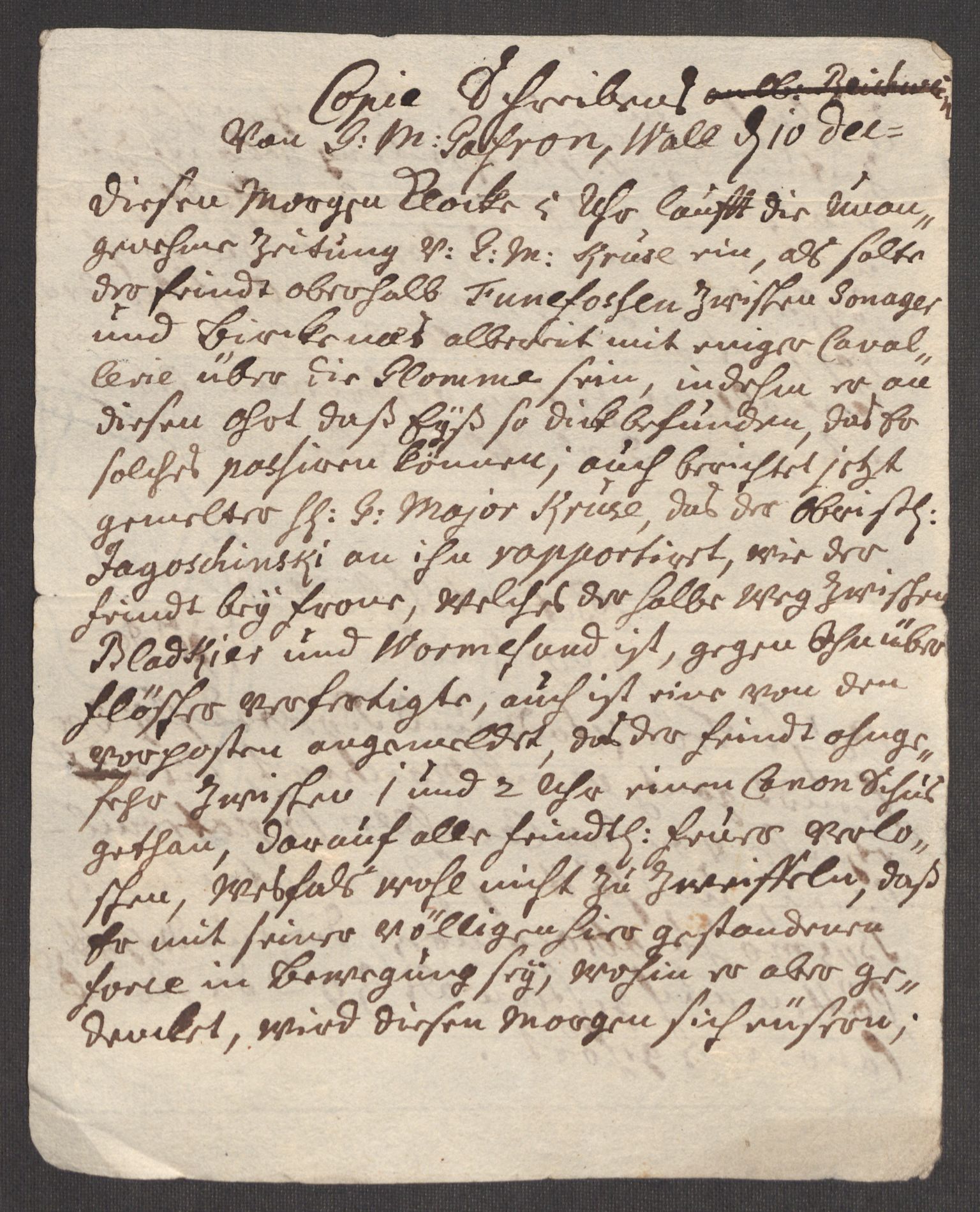 Kommanderende general (KG I) med Det norske krigsdirektorium, AV/RA-EA-5419/E/Eb/L0012: Kunnskap om fienden, kronologisk ordnet, 1718-1719, p. 497