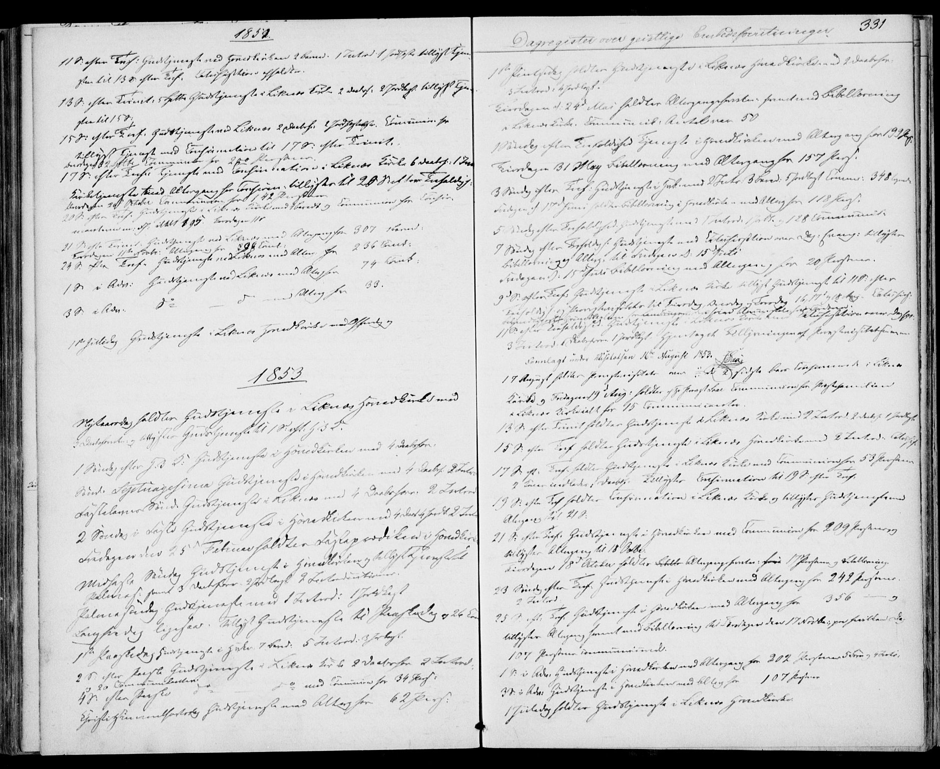 Kvinesdal sokneprestkontor, SAK/1111-0026/F/Fa/Fab/L0005: Parish register (official) no. A 5, 1844-1857, p. 331