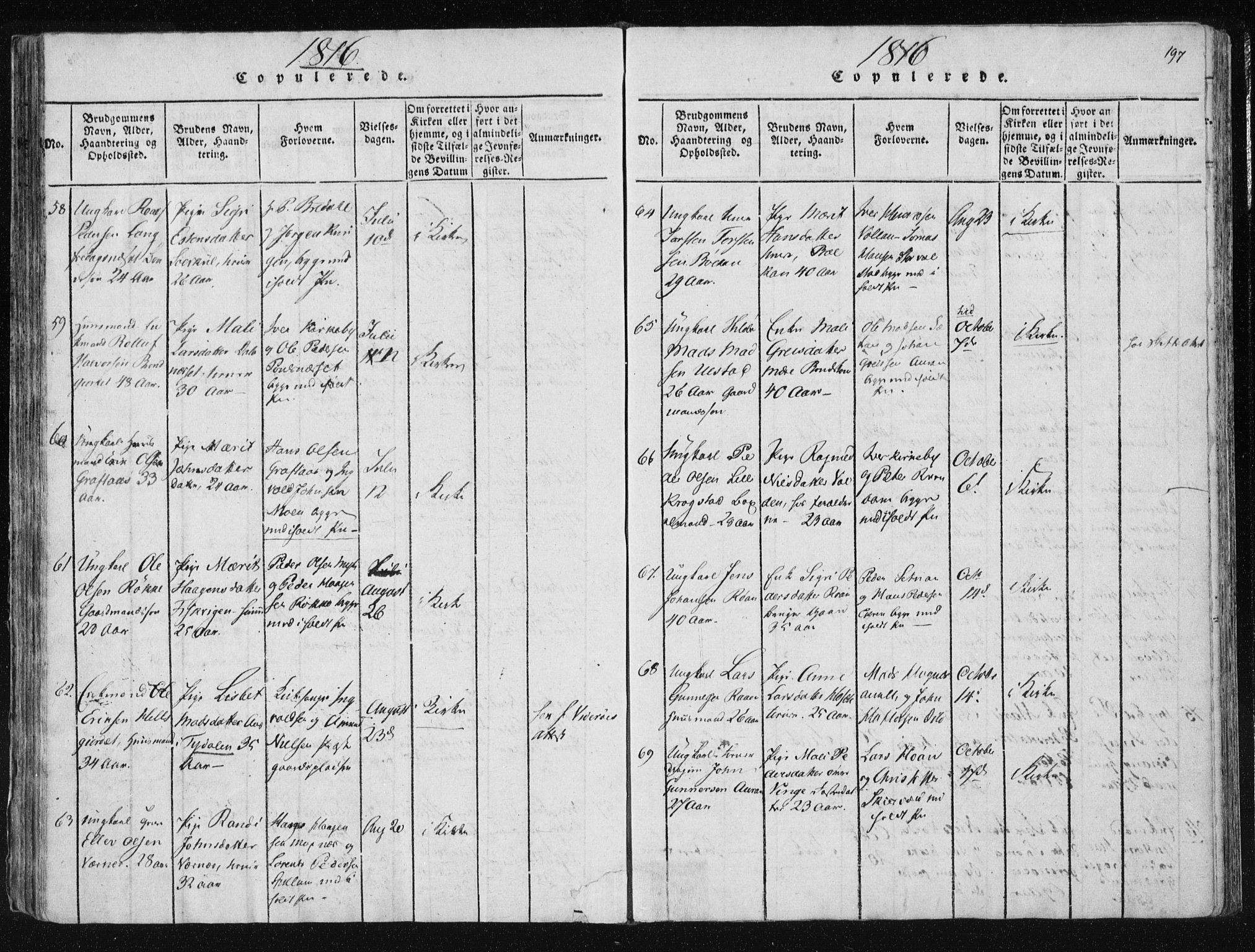 Ministerialprotokoller, klokkerbøker og fødselsregistre - Nord-Trøndelag, AV/SAT-A-1458/709/L0061: Parish register (official) no. 709A08 /1, 1815-1819, p. 197