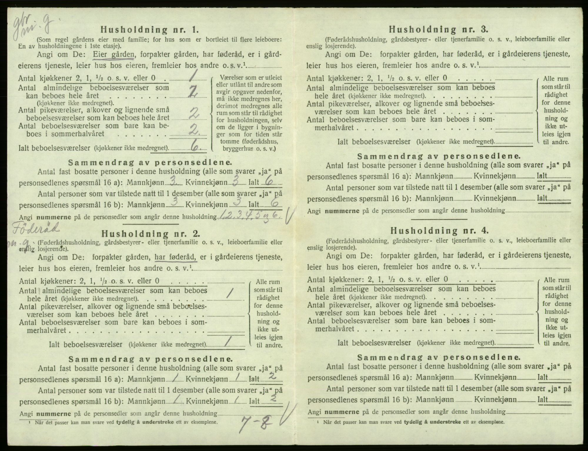 SAB, 1920 census for Eidfjord, 1920, p. 137