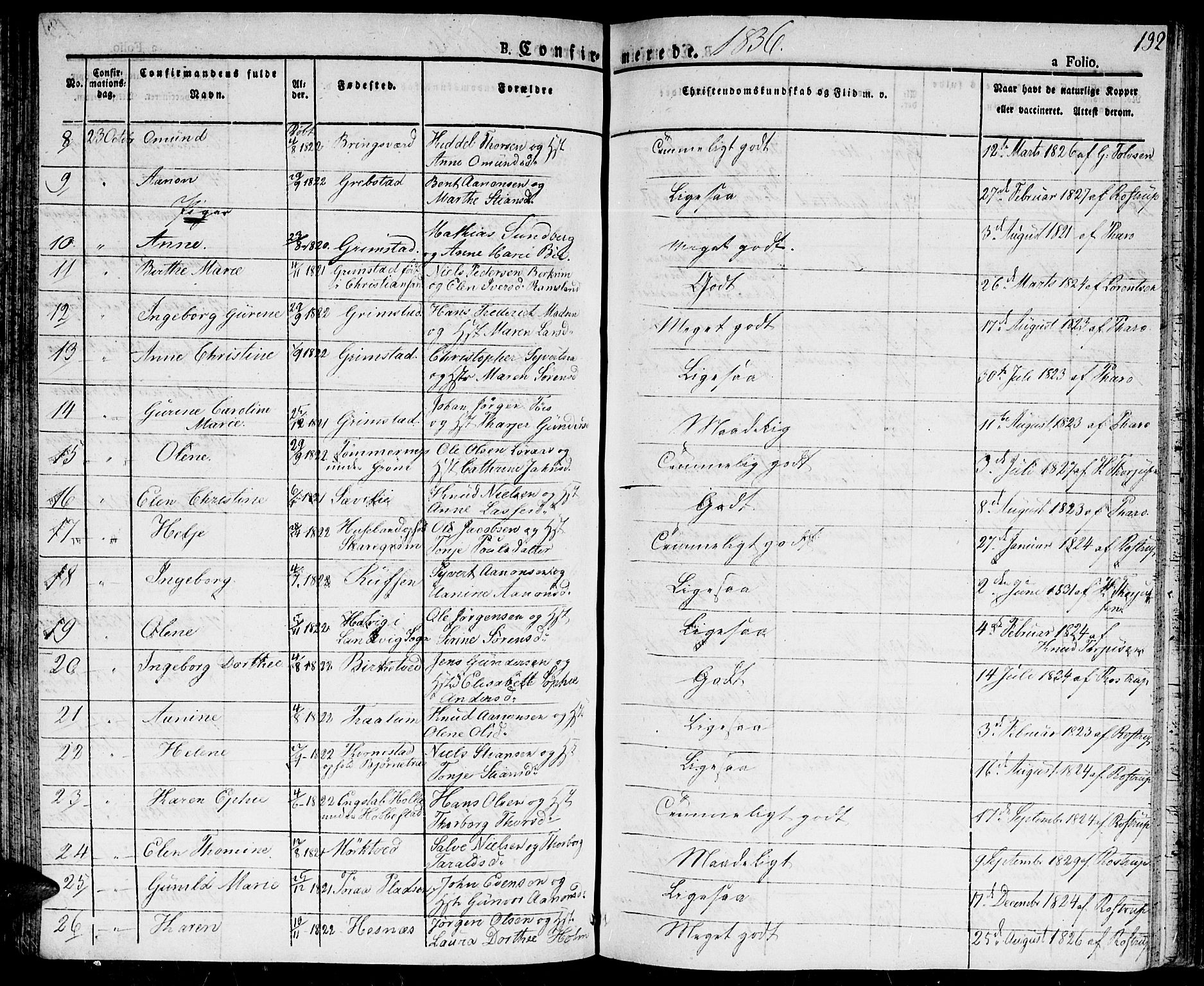 Fjære sokneprestkontor, SAK/1111-0011/F/Fa/L0002: Parish register (official) no. A 2, 1827-1839, p. 132