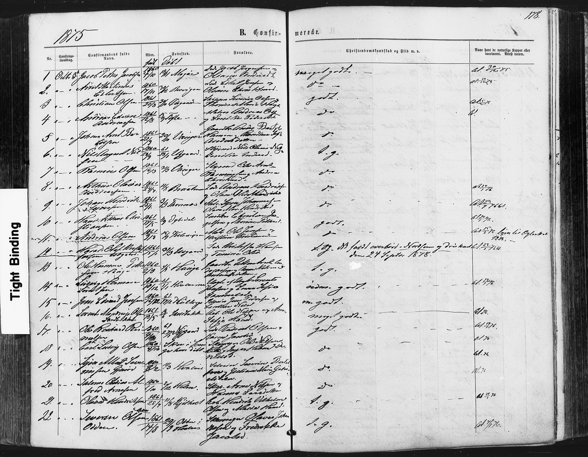 Hvaler prestekontor Kirkebøker, SAO/A-2001/F/Fa/L0007: Parish register (official) no. I 7, 1864-1878, p. 178