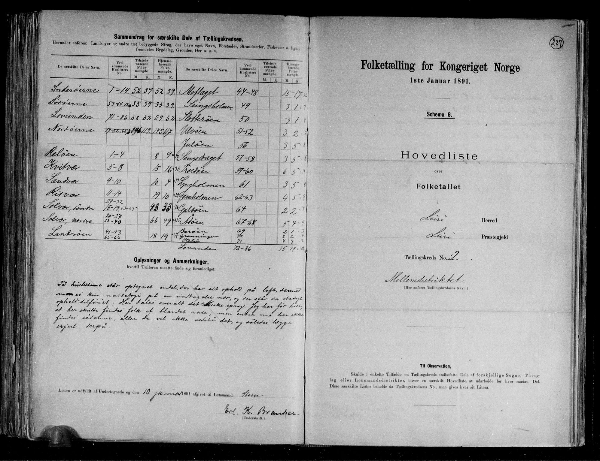 RA, 1891 census for 1834 Lurøy, 1891, p. 7