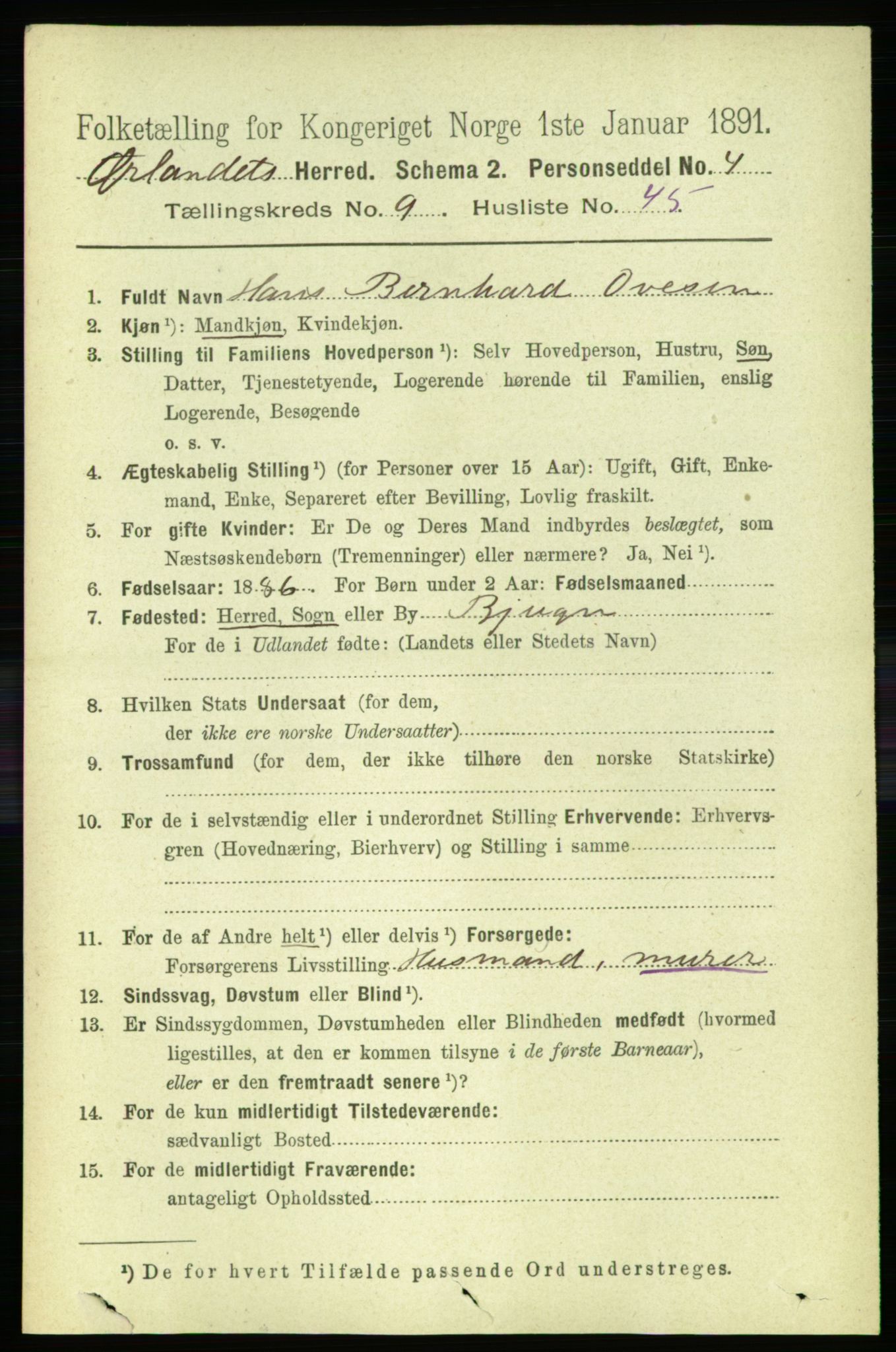 RA, 1891 census for 1621 Ørland, 1891, p. 4096