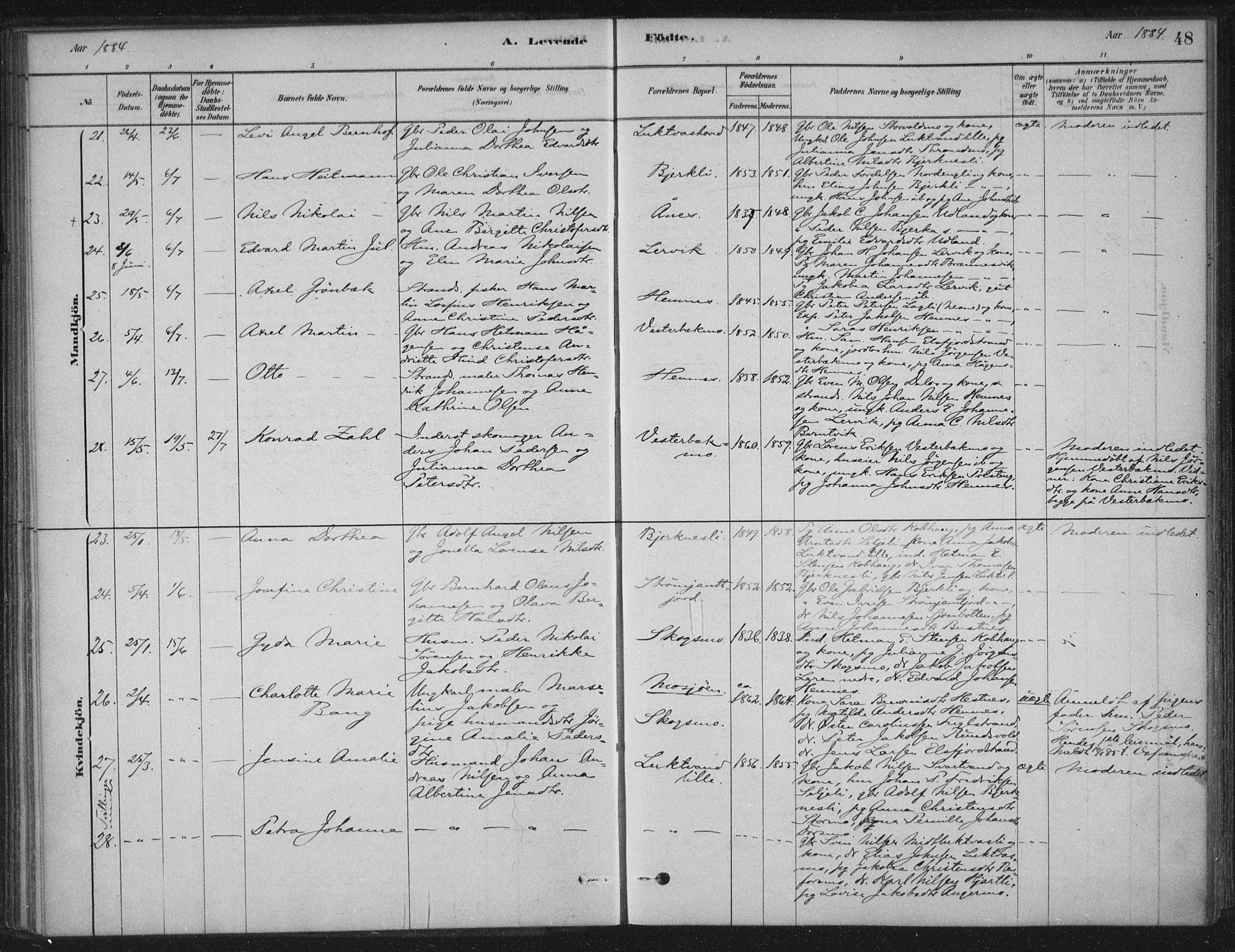 Ministerialprotokoller, klokkerbøker og fødselsregistre - Nordland, AV/SAT-A-1459/825/L0361: Parish register (official) no. 825A15, 1878-1893, p. 48