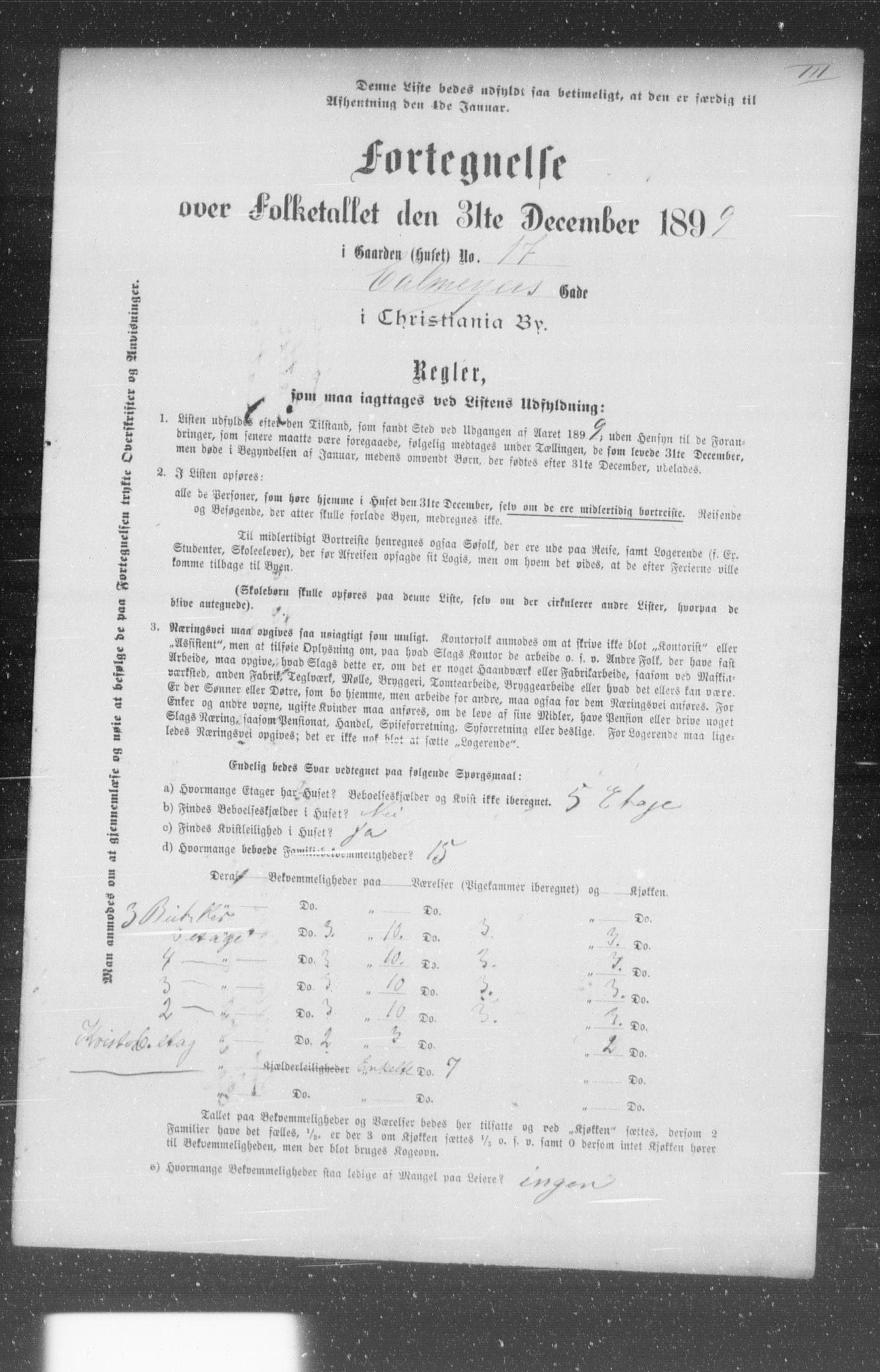 OBA, Municipal Census 1899 for Kristiania, 1899, p. 1550