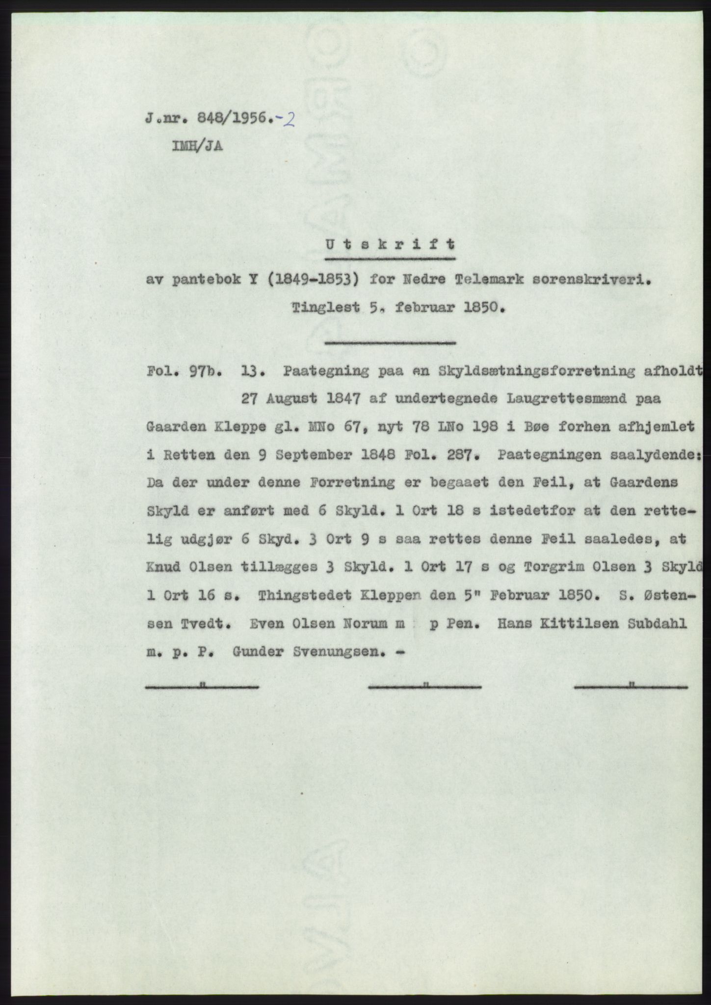 Statsarkivet i Kongsberg, SAKO/A-0001, 1956, p. 85