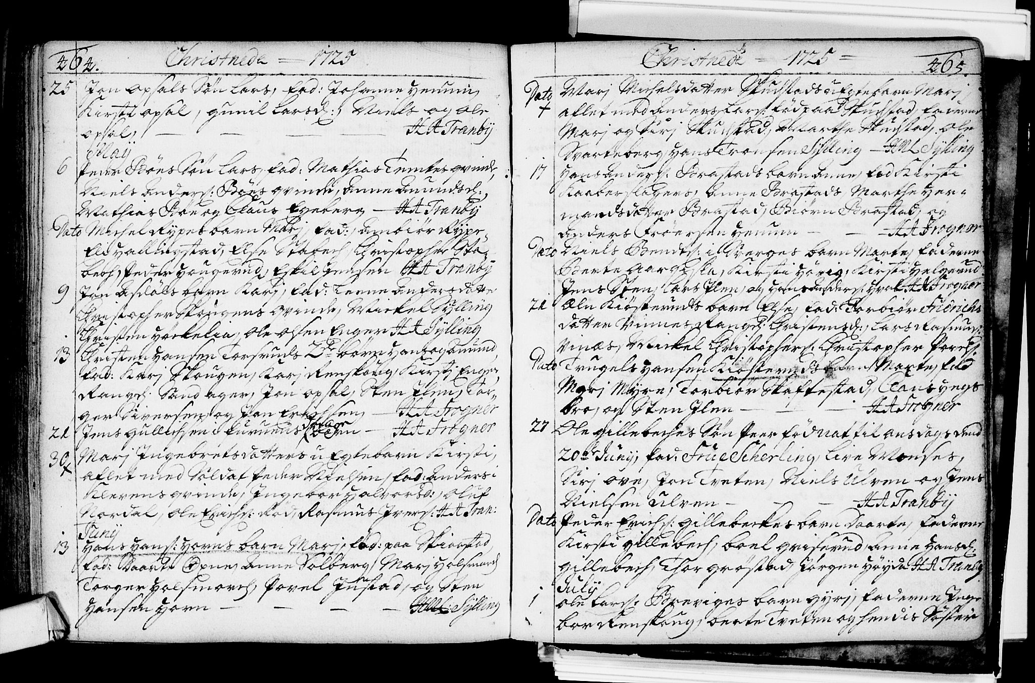 Lier kirkebøker, AV/SAKO-A-230/F/Fa/L0002: Parish register (official) no. I 2, 1701-1726, p. 464-465