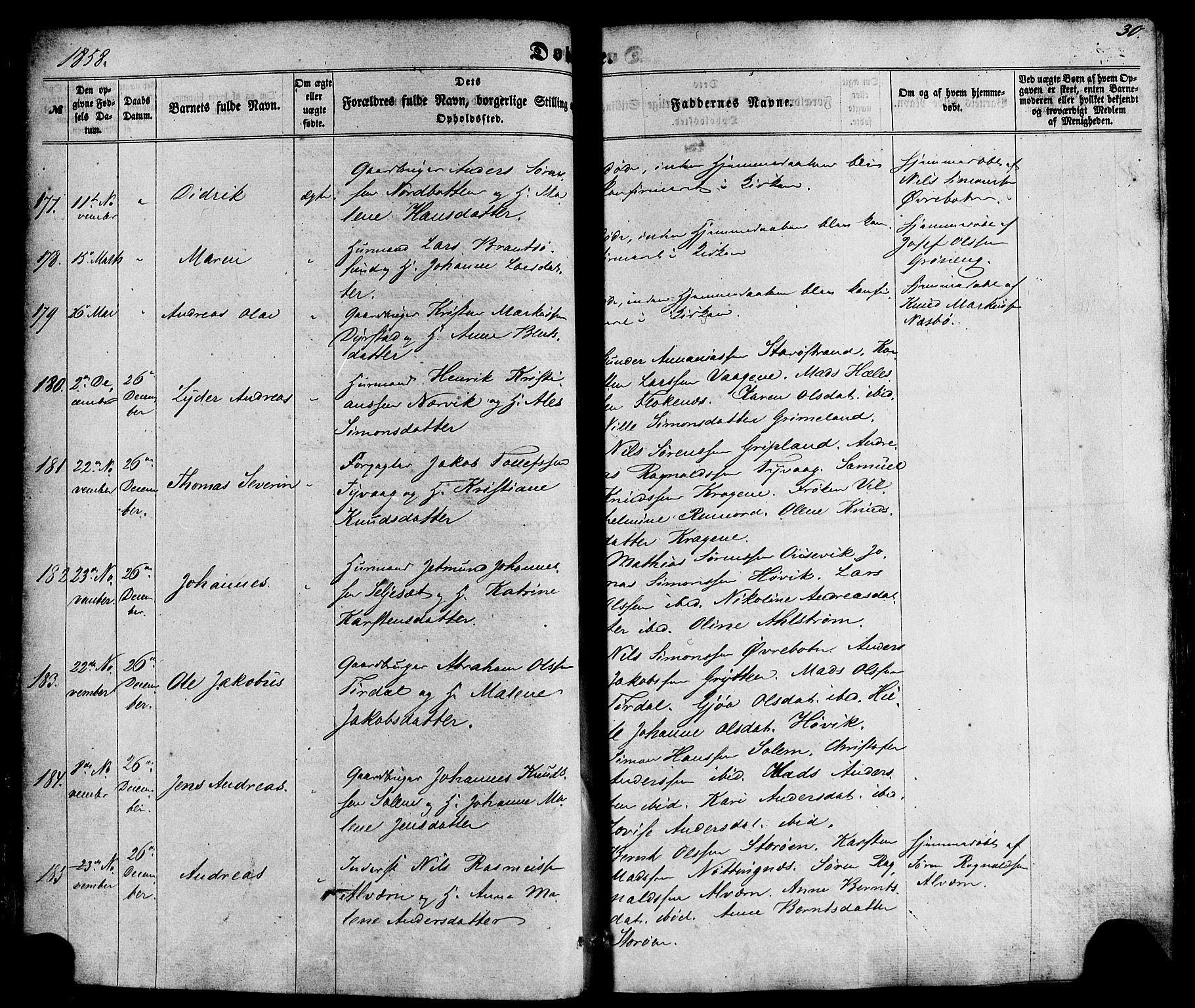 Kinn sokneprestembete, SAB/A-80801/H/Haa/Haaa/L0006: Parish register (official) no. A 6, 1857-1885, p. 30