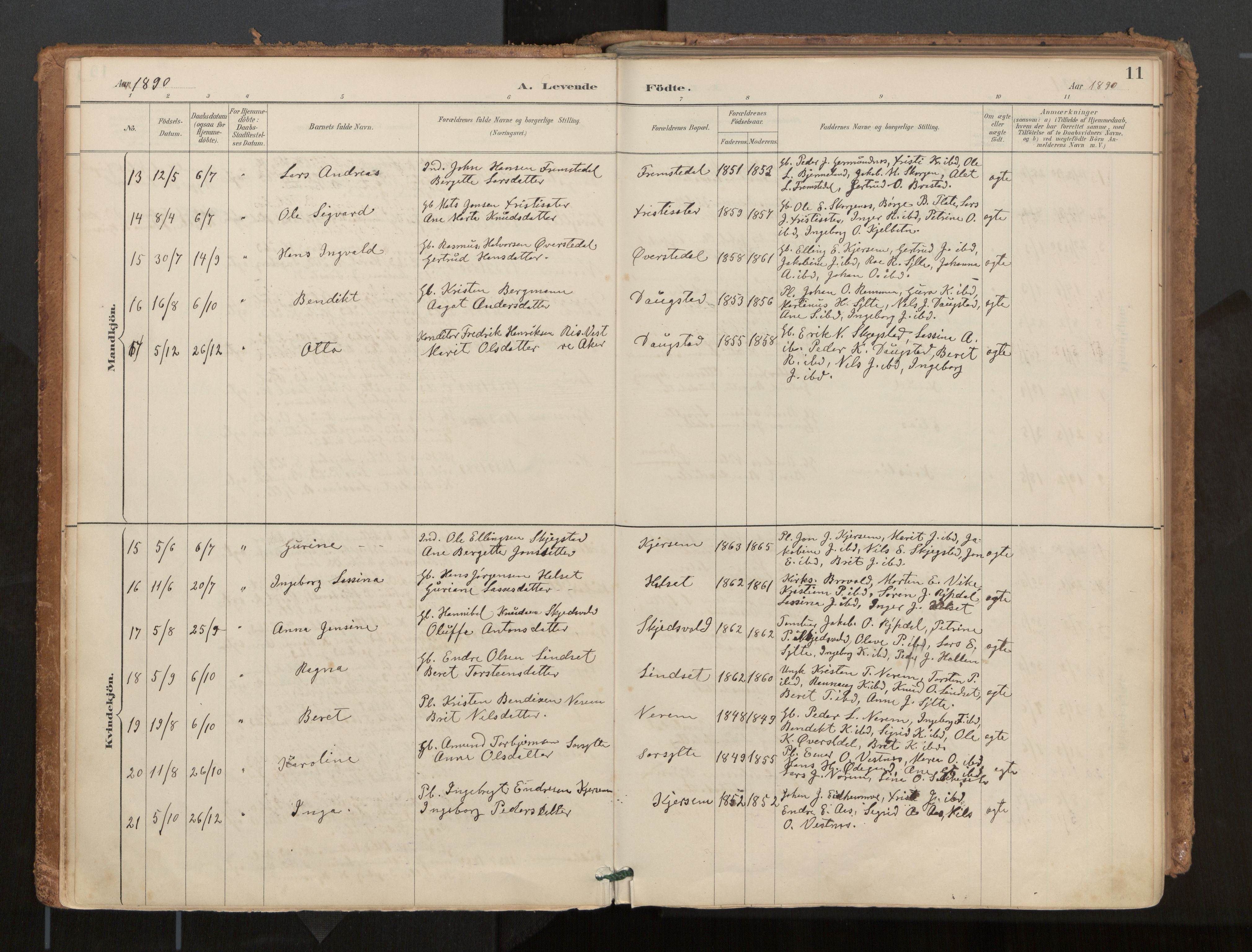 Ministerialprotokoller, klokkerbøker og fødselsregistre - Møre og Romsdal, AV/SAT-A-1454/541/L0545a: Parish register (official) no. 541A03, 1887-1912, p. 11