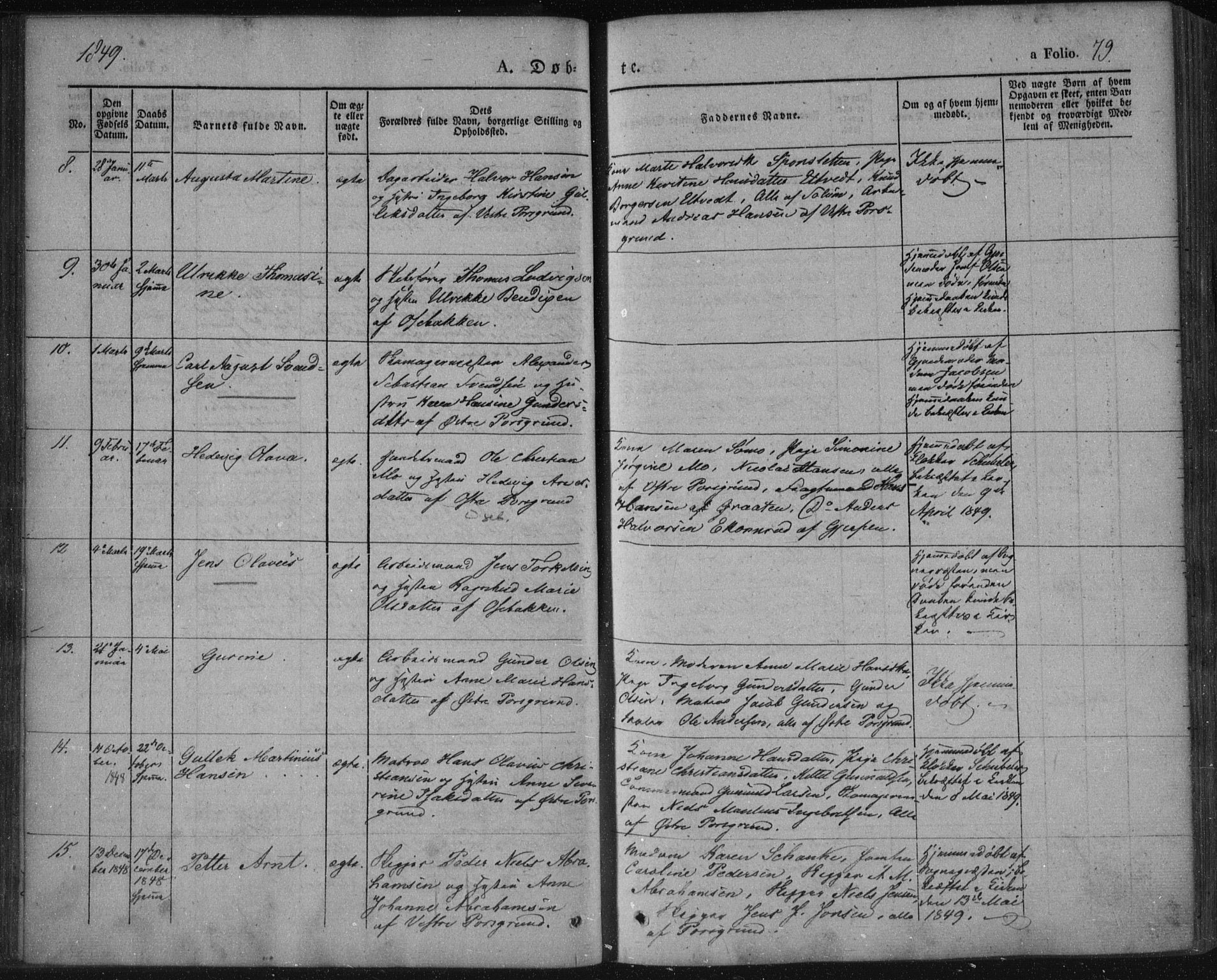Porsgrunn kirkebøker , SAKO/A-104/F/Fa/L0006: Parish register (official) no. 6, 1841-1857, p. 79