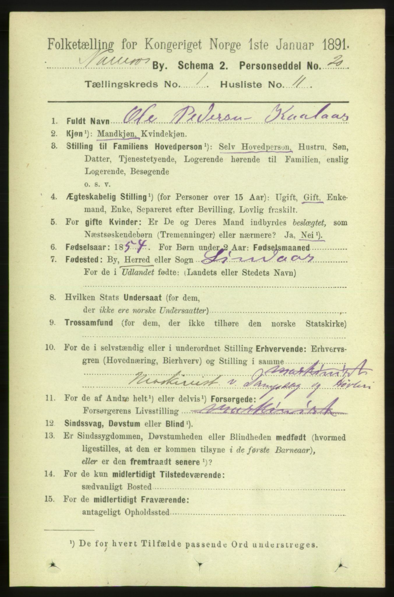 RA, 1891 census for 1703 Namsos, 1891, p. 103