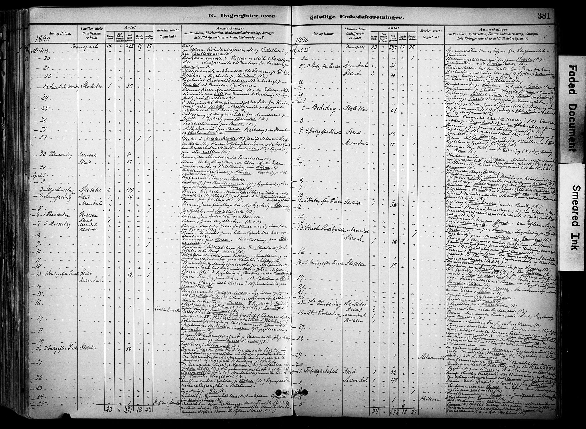 Stokke kirkebøker, AV/SAKO-A-320/F/Fa/L0010: Parish register (official) no. I 10, 1884-1903, p. 381